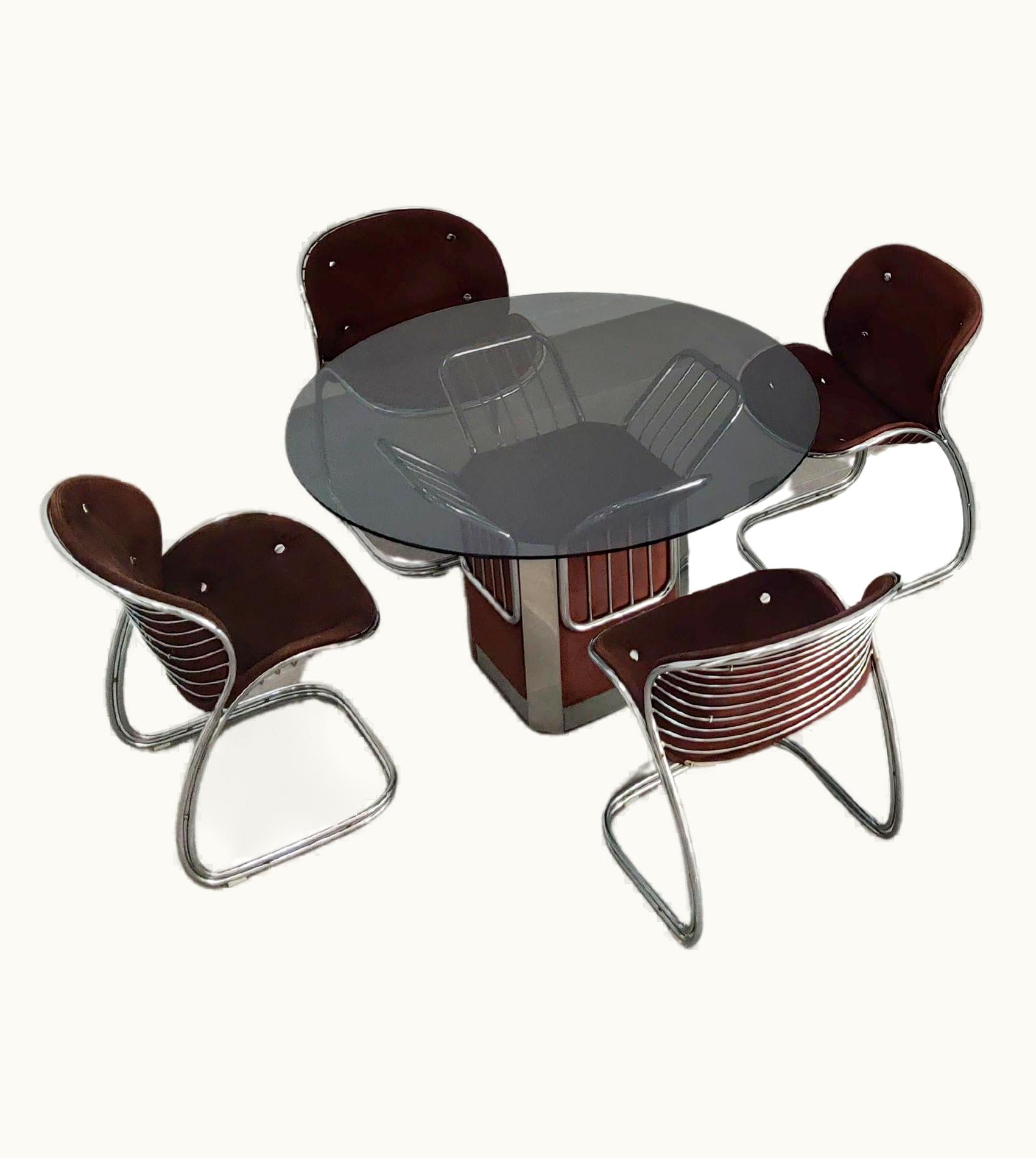 Gastone Rinaldi Gastone Rinaldi Table And 4 Chairs By Gastone Rinaldi For VIdal Grau, 1970s