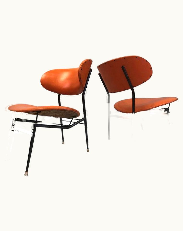 Gastone Rinaldi Gastone Rinaldi Two Pairs Of Italian Mid-Century Modern Lounge Chairs By Gastone Rinaldi