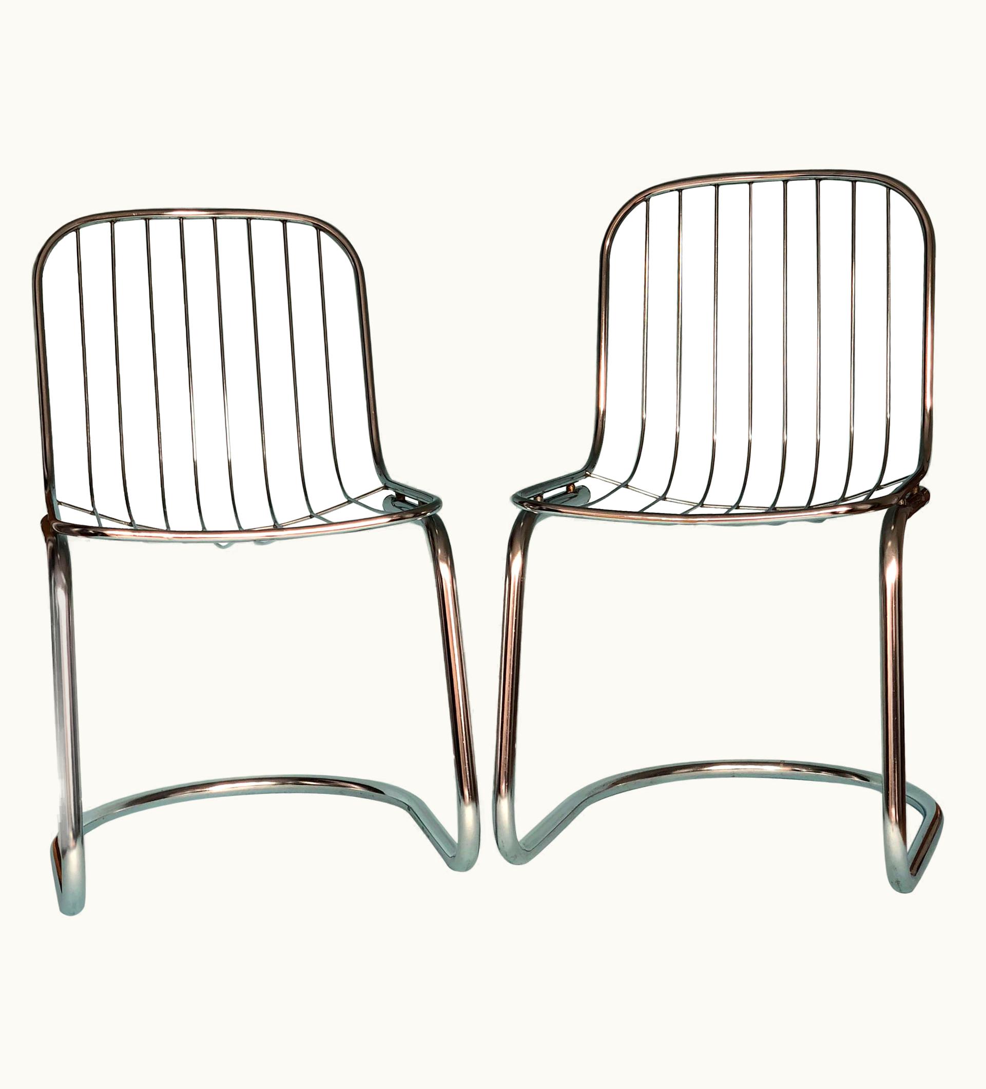 Gastone Rinaldi Gastone Rinaldi Chrome Vintage Dining Chairs By Gastone Rinaldi For RIMA Set Of 2
