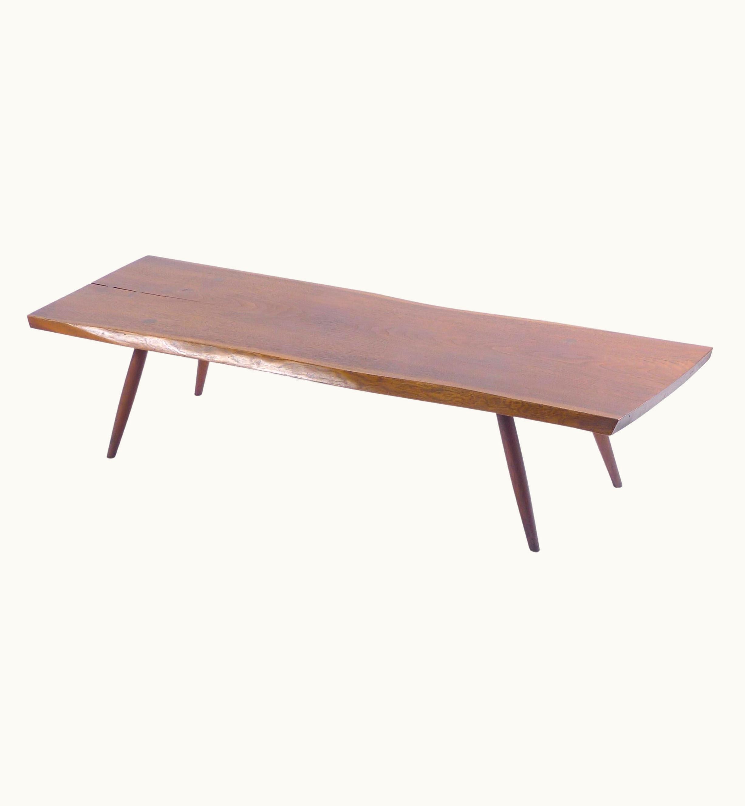 George Nakashima George Nakashima; Single Slab American Walnut Coffee Table From 1957