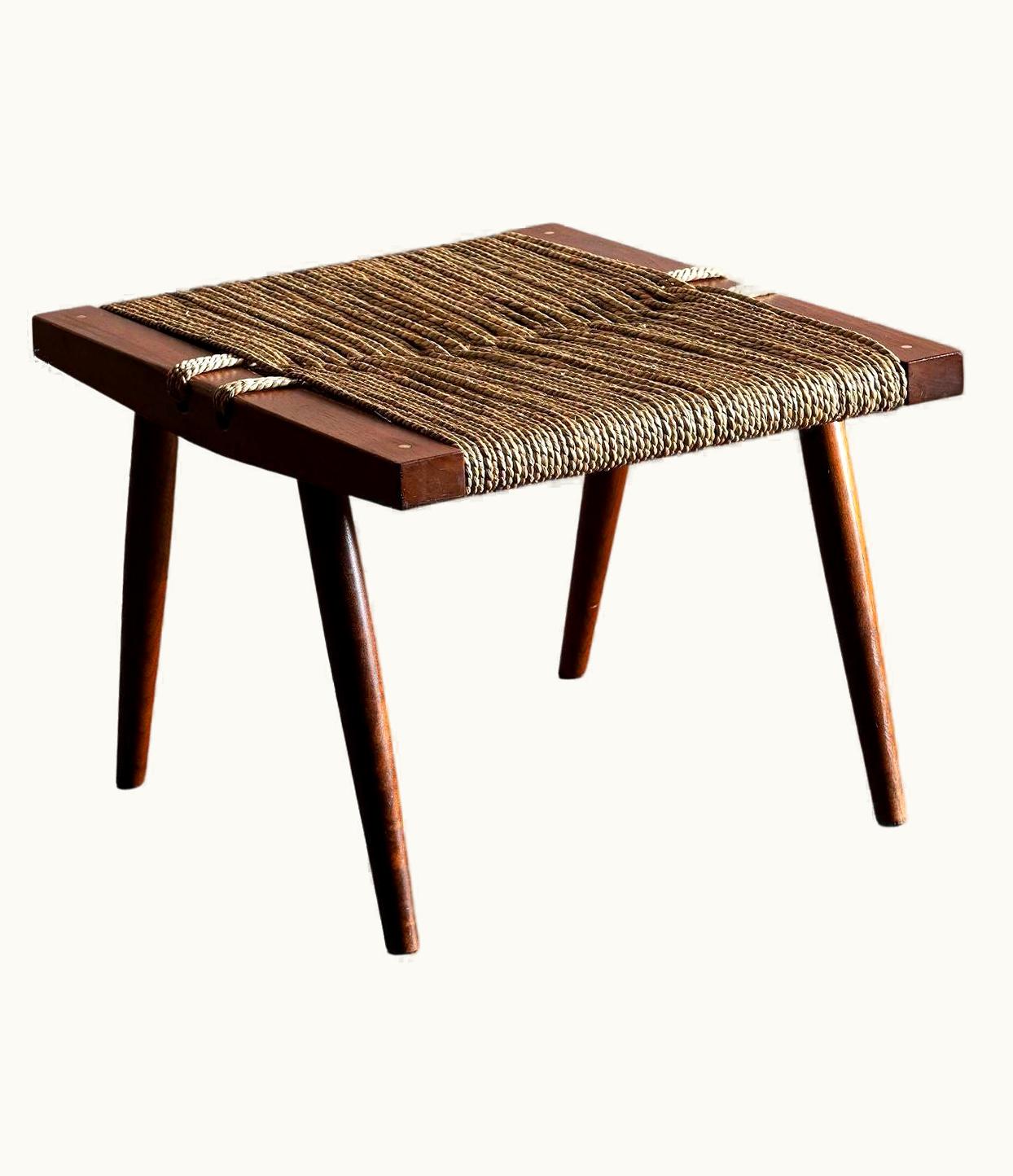 George Nakashima George Nakashima Grass Seat Stool, New Hope, 1961
