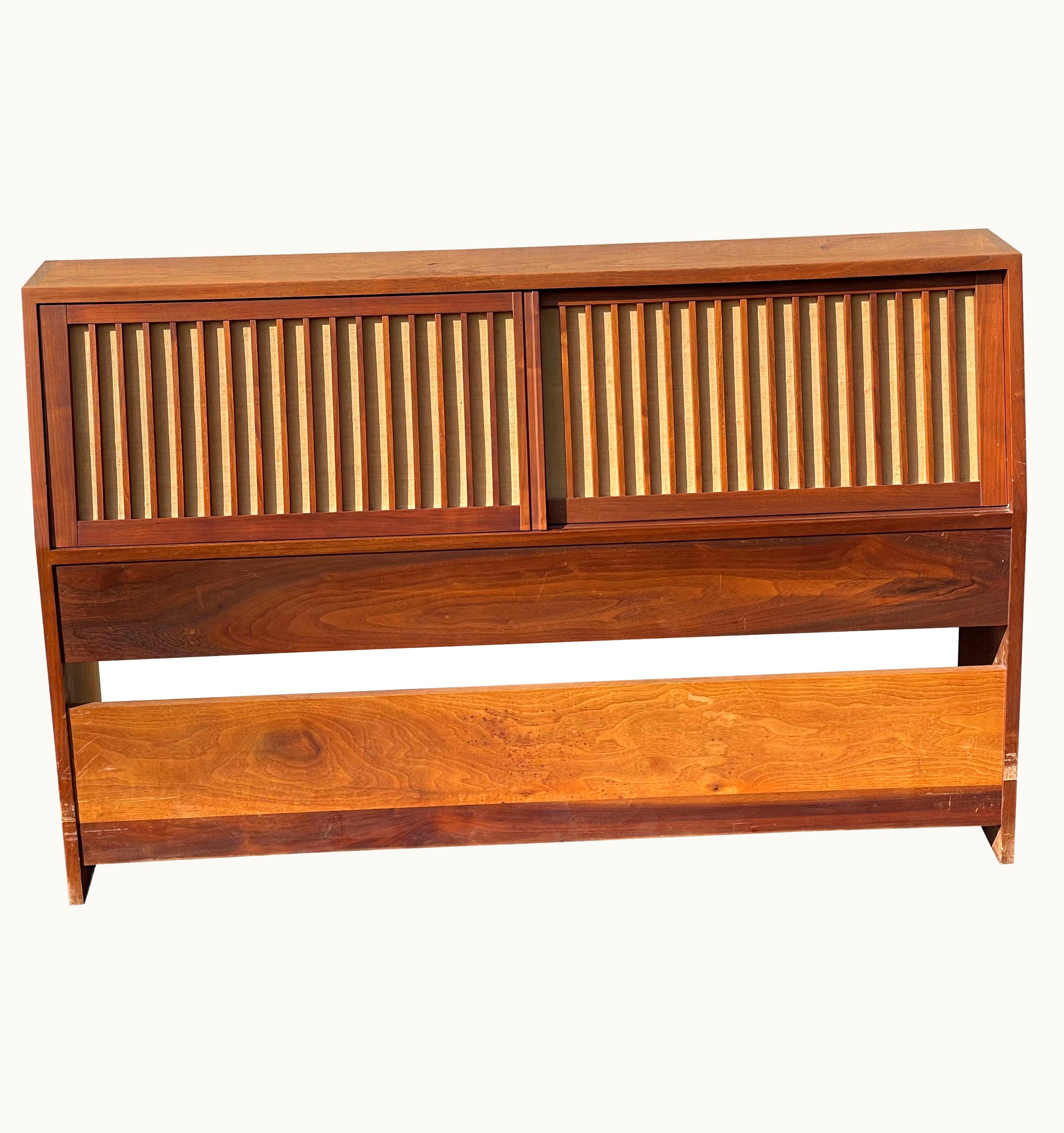 George Nakashima George Nakashima Striking Handcrafted Storage Headboard By George Nakashima With Paperwork, 1959