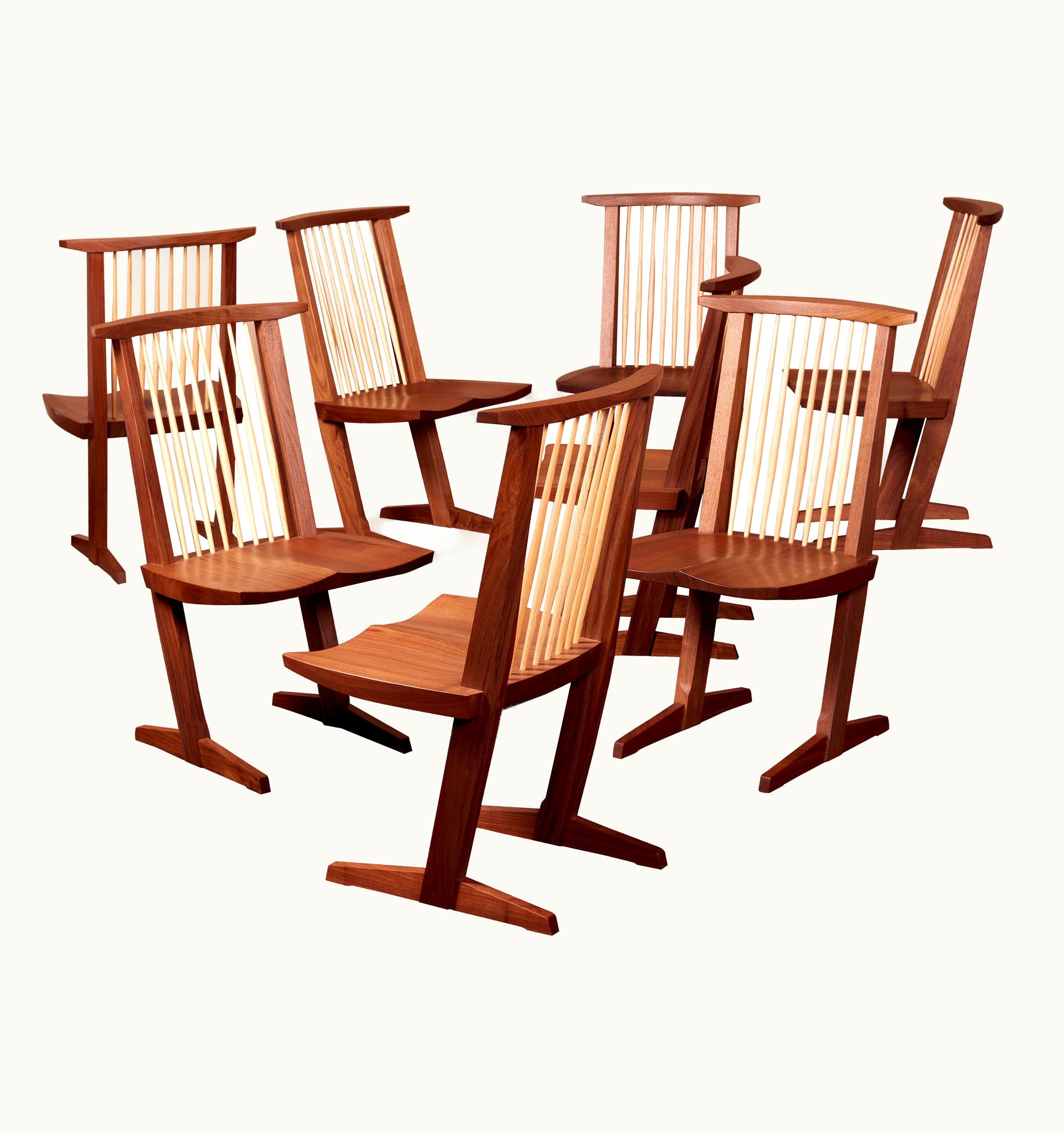 George Nakashima George Nakashima 8 Conoid Dining Chairs By Mira Nakashima Based On A George Nakashima Design