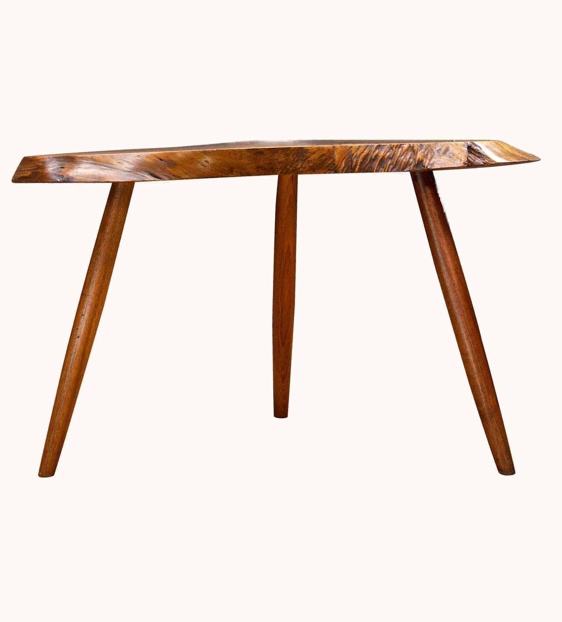 George Nakashima George Nakashima 1950s George Nakashima English Walnut Shark Tooth Live Free Edge Table Wepman