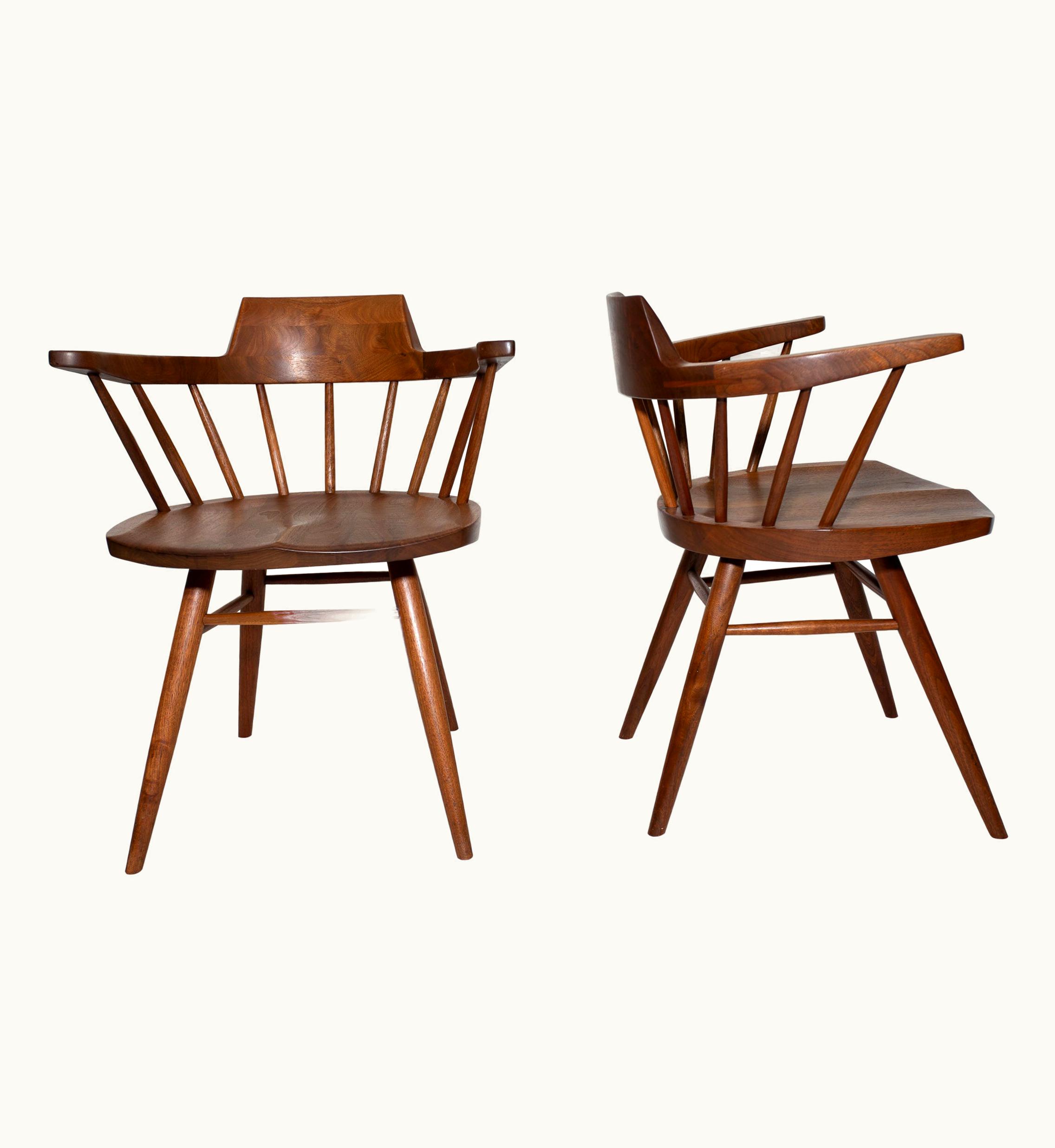 George Nakashima George Nakashima Pair Of George Nakashima Captain's Chairs