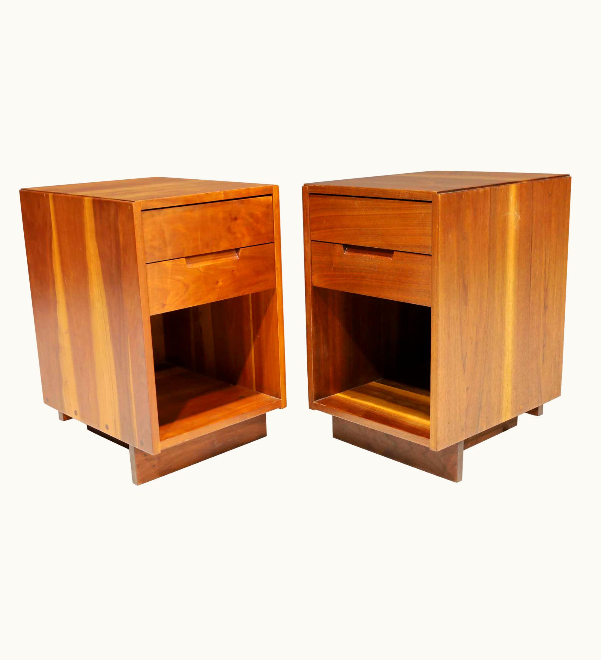 George Nakashima George Nakashima Cherry And Walnut Nightstands