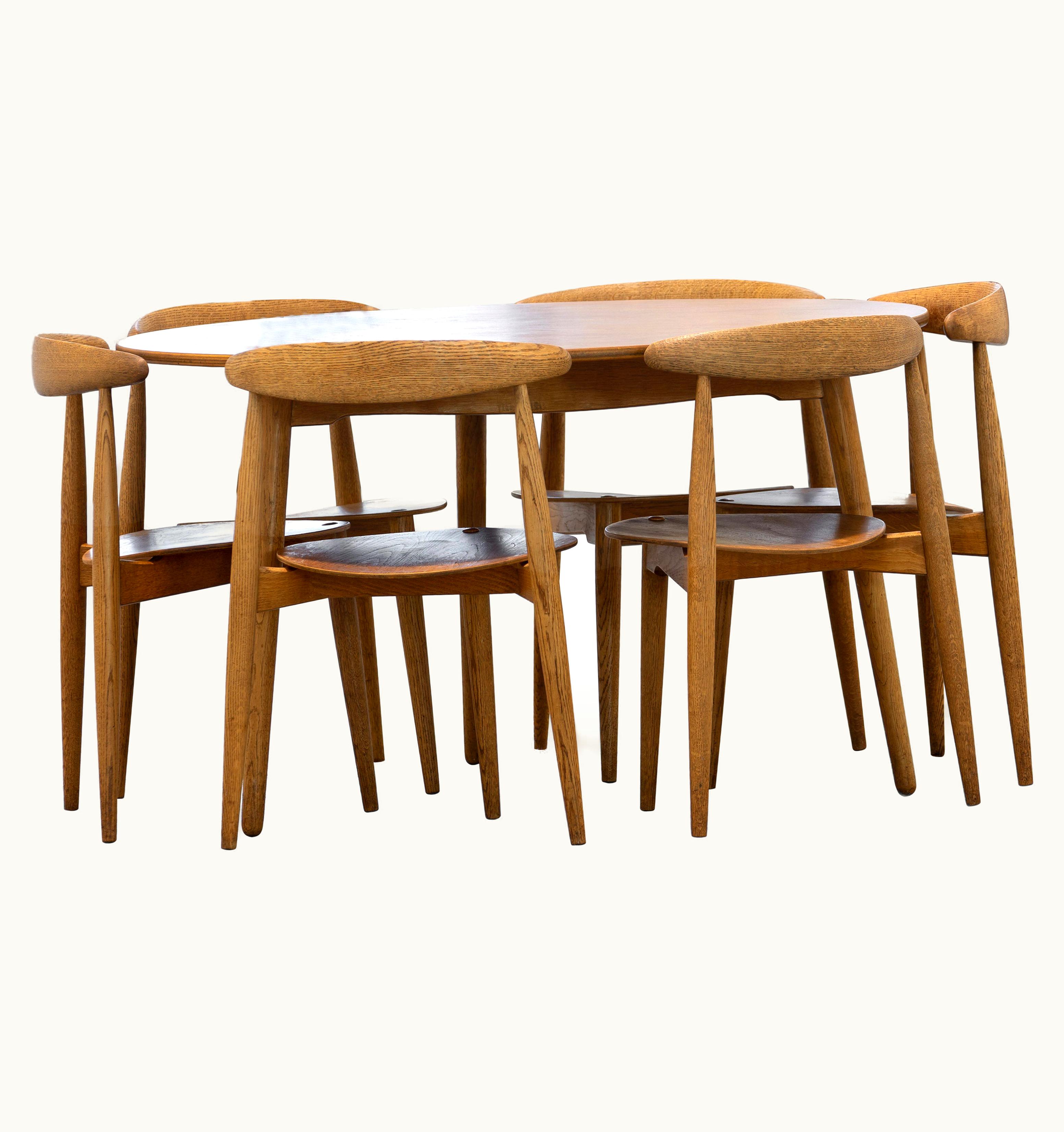 Hans J. Wegner Hans J. Wegner, Dining Group Heart Chair & Table 1958 By Fritz Hansen, Denmark