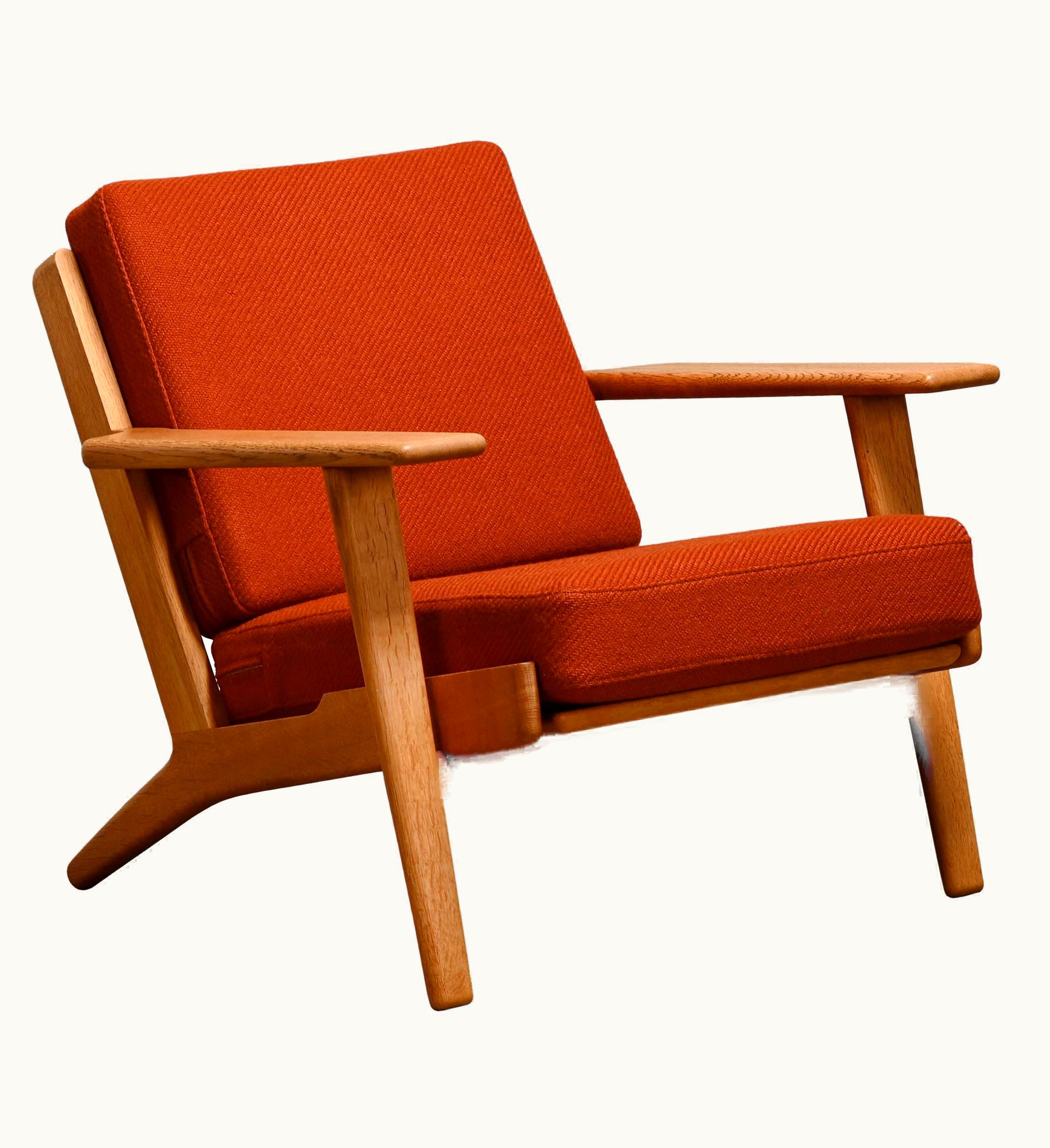 Hans J. Wegner Hans J. Wegner GE290 Easy Chair In Brown Ochre Fabric For GETAMA