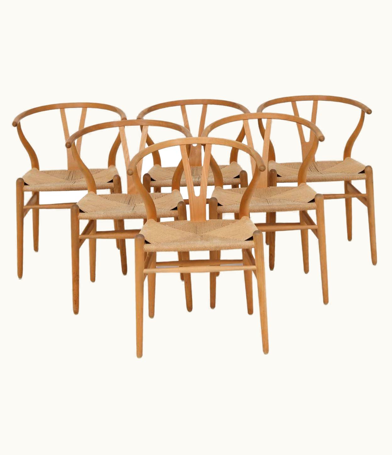 Hans J. Wegner Hans J. Wegner Set Of Six Wishbone Chairs By Hans J. Wegner