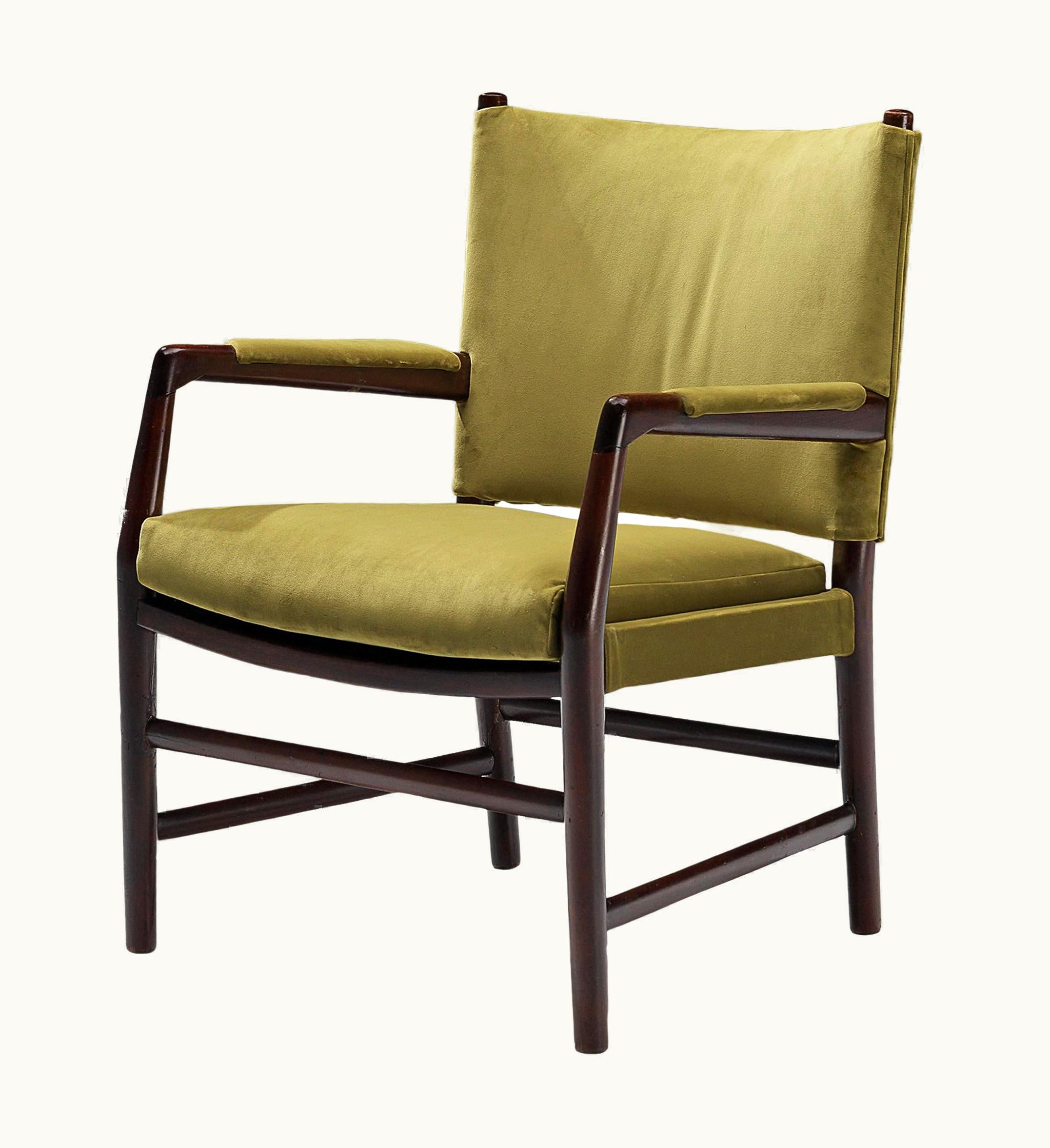Hans J. Wegner Hans J. Wegner 'Conference Chair' In Moss Green Velvet And Teak
