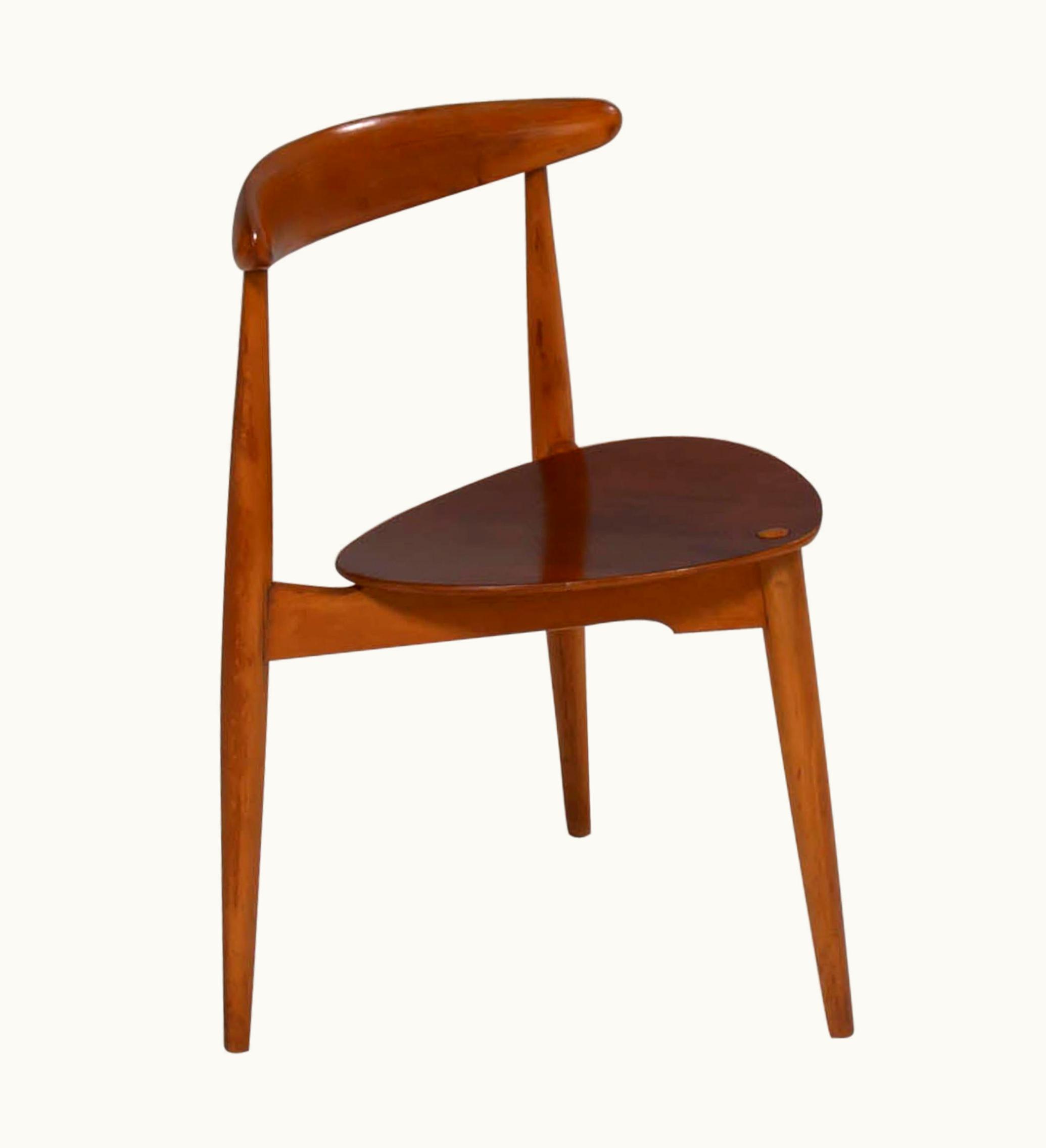 Hans J. Wegner Hans J. Wegner For Fritz Hansen FH4103 Beech & Teak Heart Dining Chair