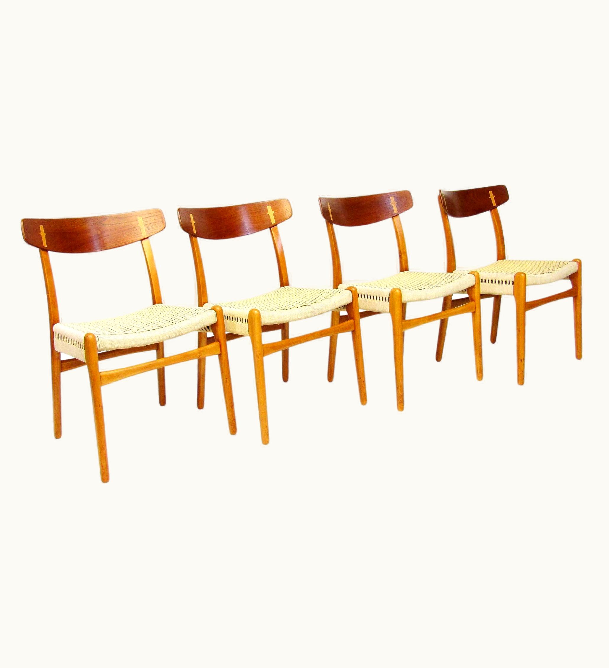 Hans J. Wegner Hans J. Wegner Four Vintage 1950s CH-23 Chairs By Hans Wegner For Carl Hansen In Teak & Oak