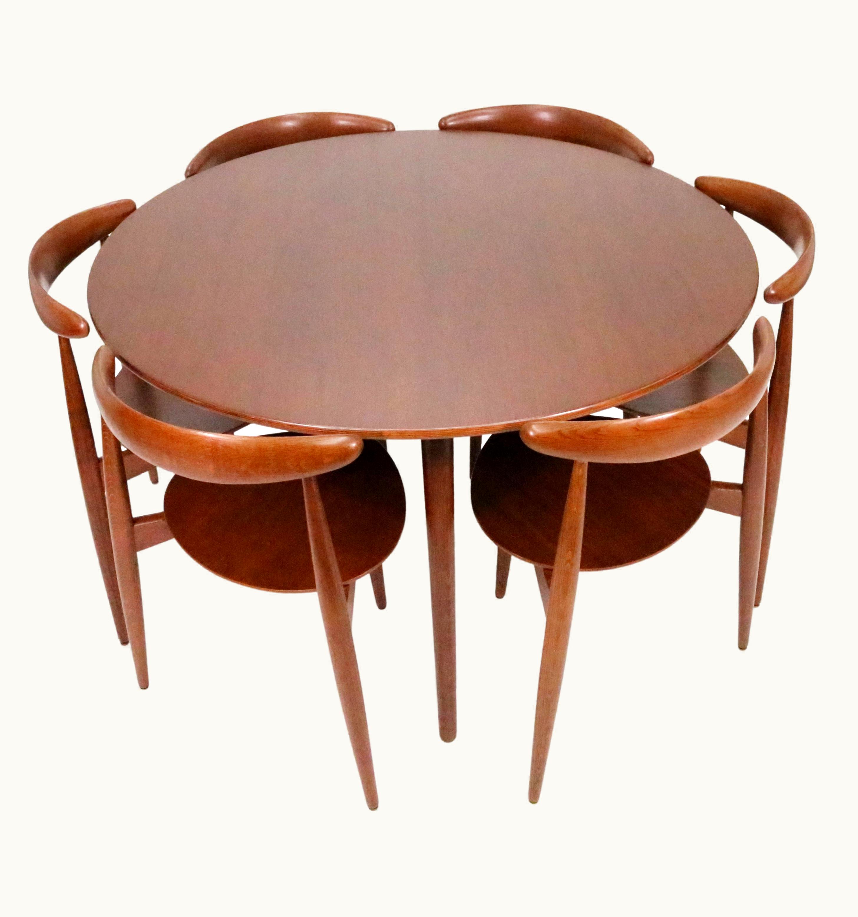 Hans J. Wegner Hans J. Wegner Heart Dining Set For Fritz Hansen In Teak