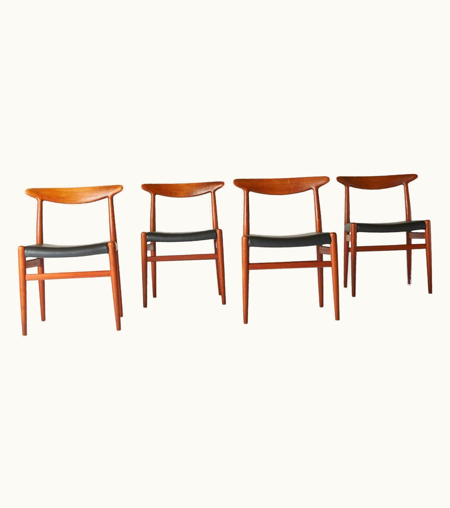 Hans J. Wegner Hans J. Wegner Teak W2 Dining Chairs By Hans Wegner