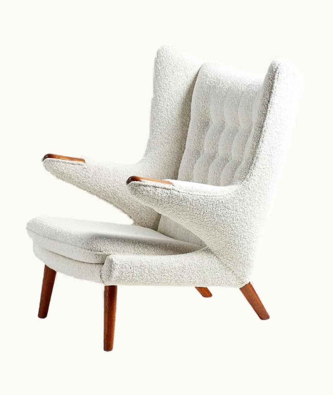 Hans J. Wegner Hans J. Wegner AP-19 Papa Bear Chair In Boucle Wool Fabric