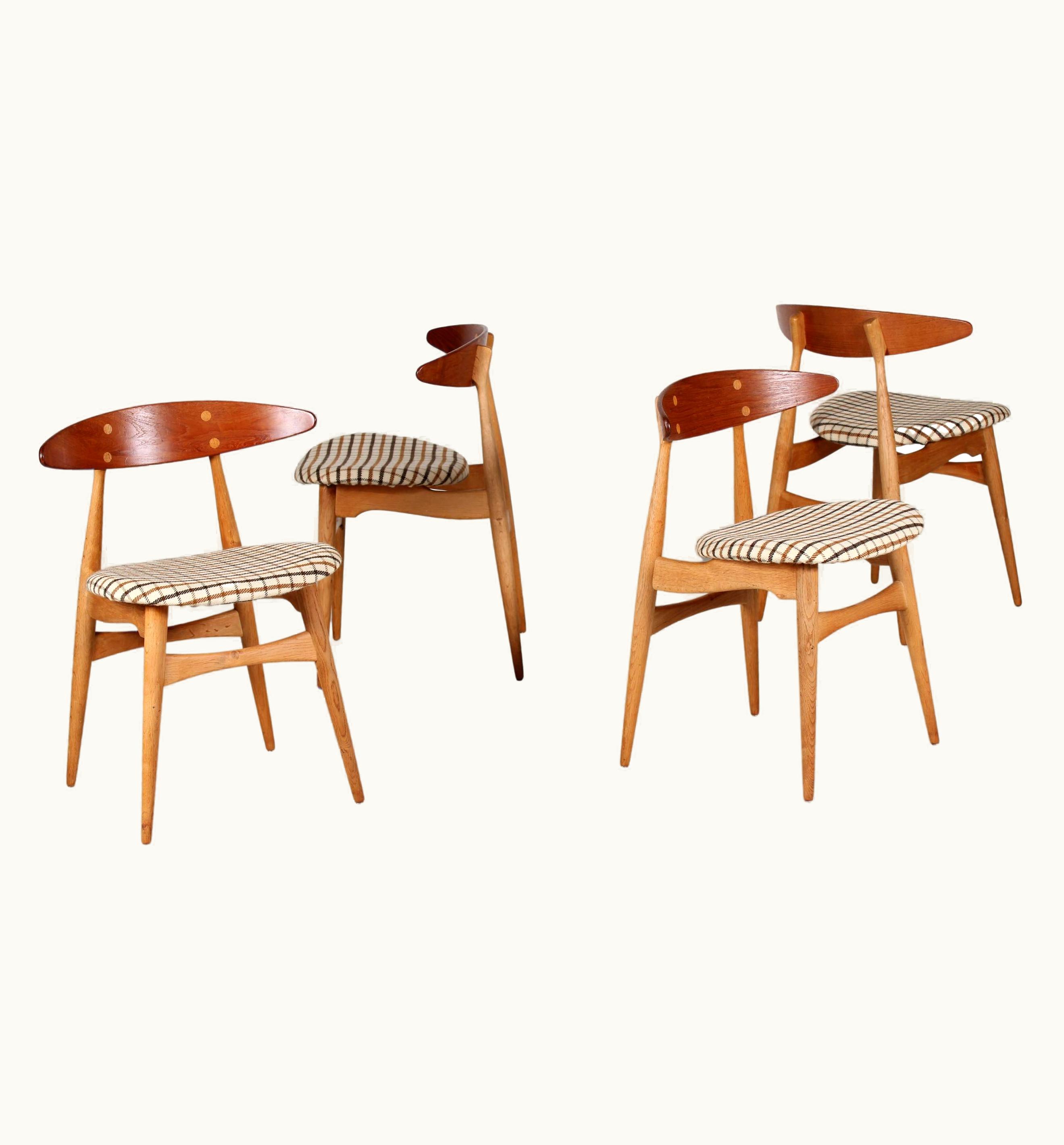 Hans J. Wegner Hans J. Wegner Set Of Four Chairs Of Oak And Teak Model CH33, Carl Hansen & Son
