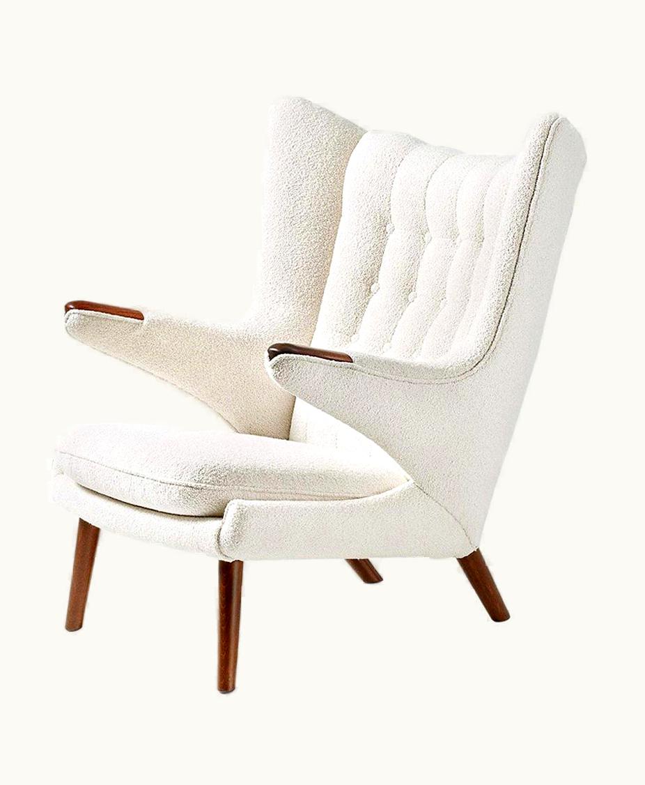 Hans J. Wegner Hans J. Wegner AP-19 Papa Bear Chair In Boucle Fabric