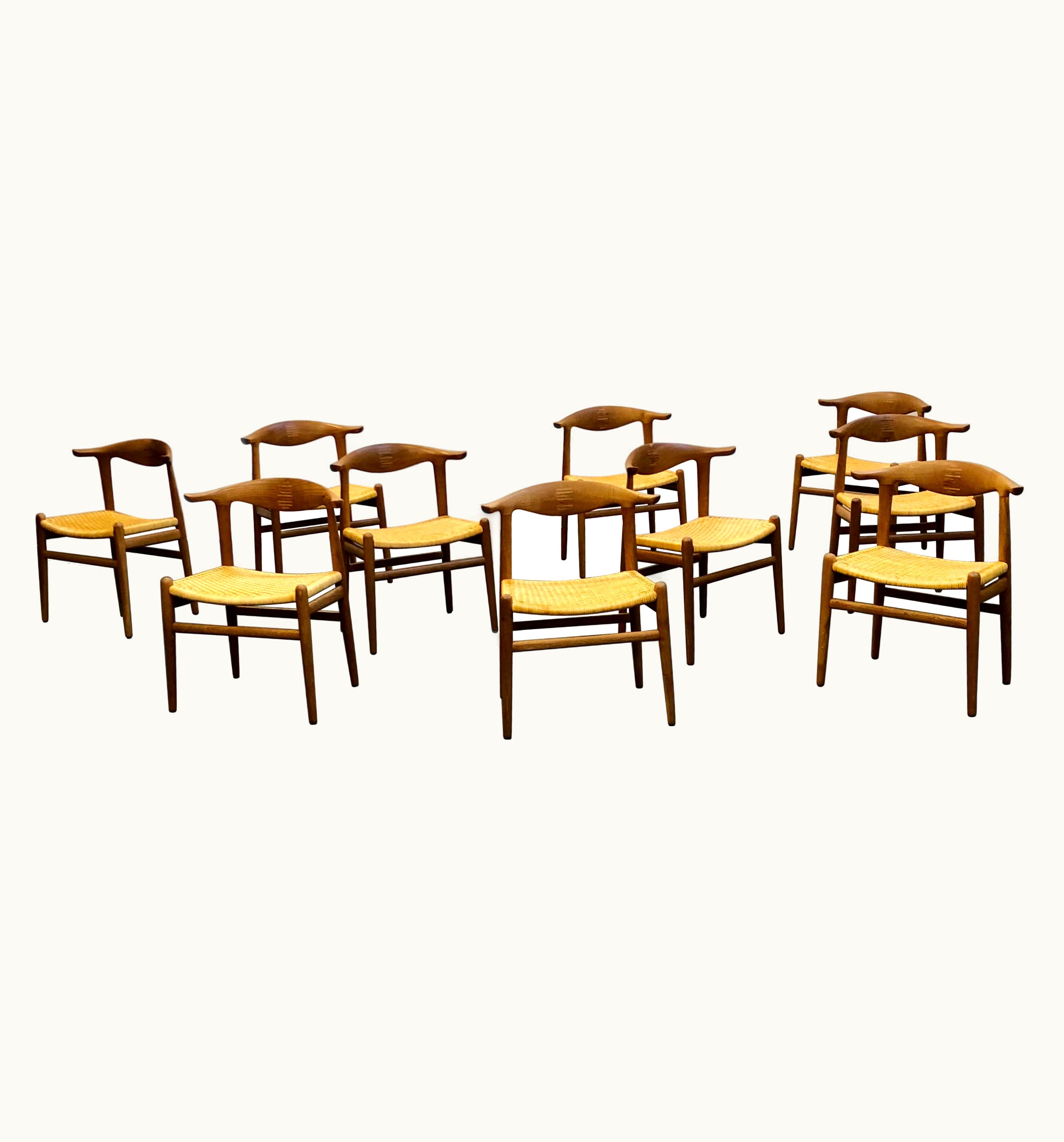 Hans J. Wegner Hans J. Wegner Set Of 10 'Cow Horn' Chairs For Johannes Hansen, 1952