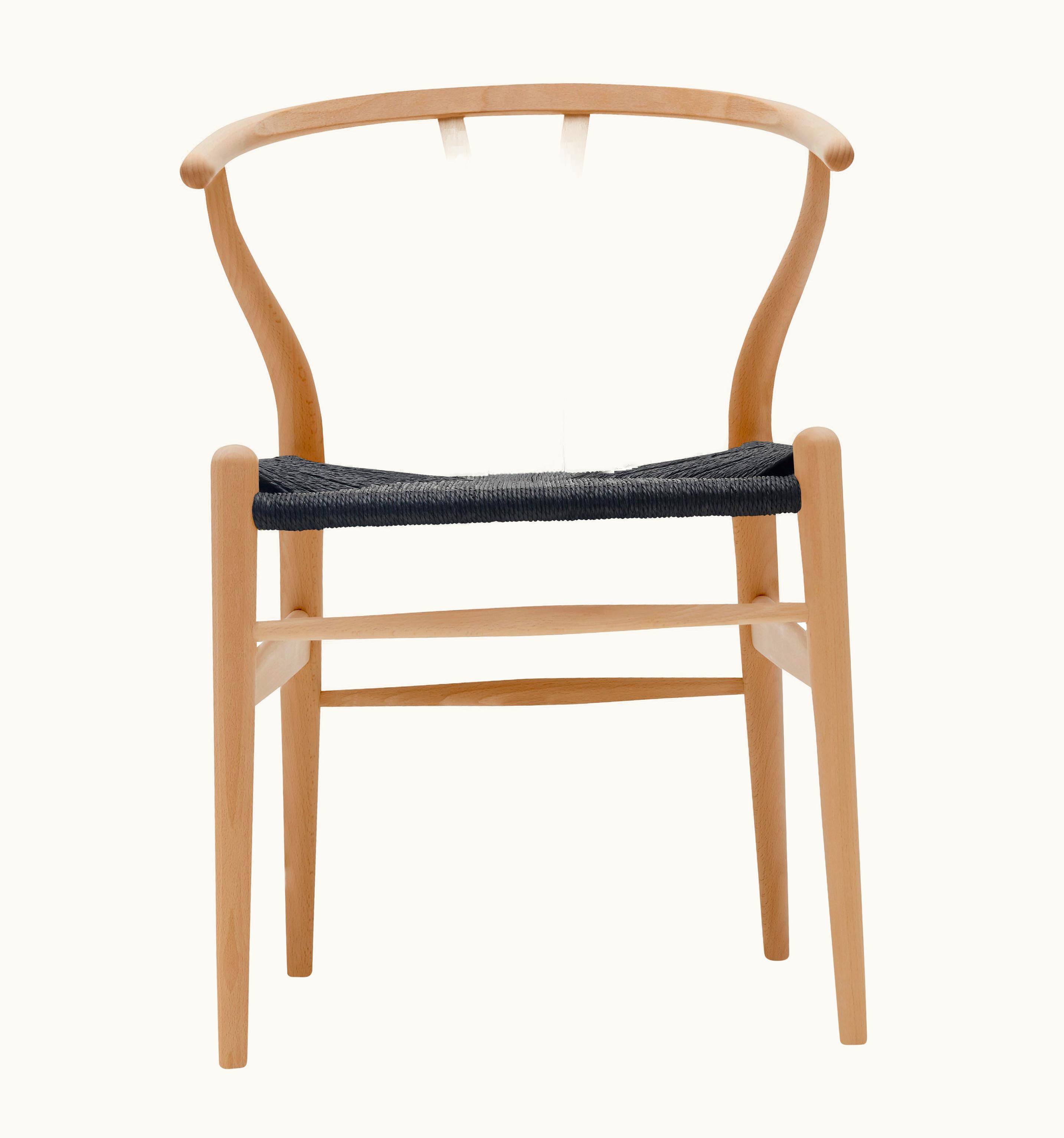 Hans J. Wegner Hans J. Wegner CH24 Wishbone Chair In Beech Lacquer With Black Papercord Seat By Hans J. Wegner