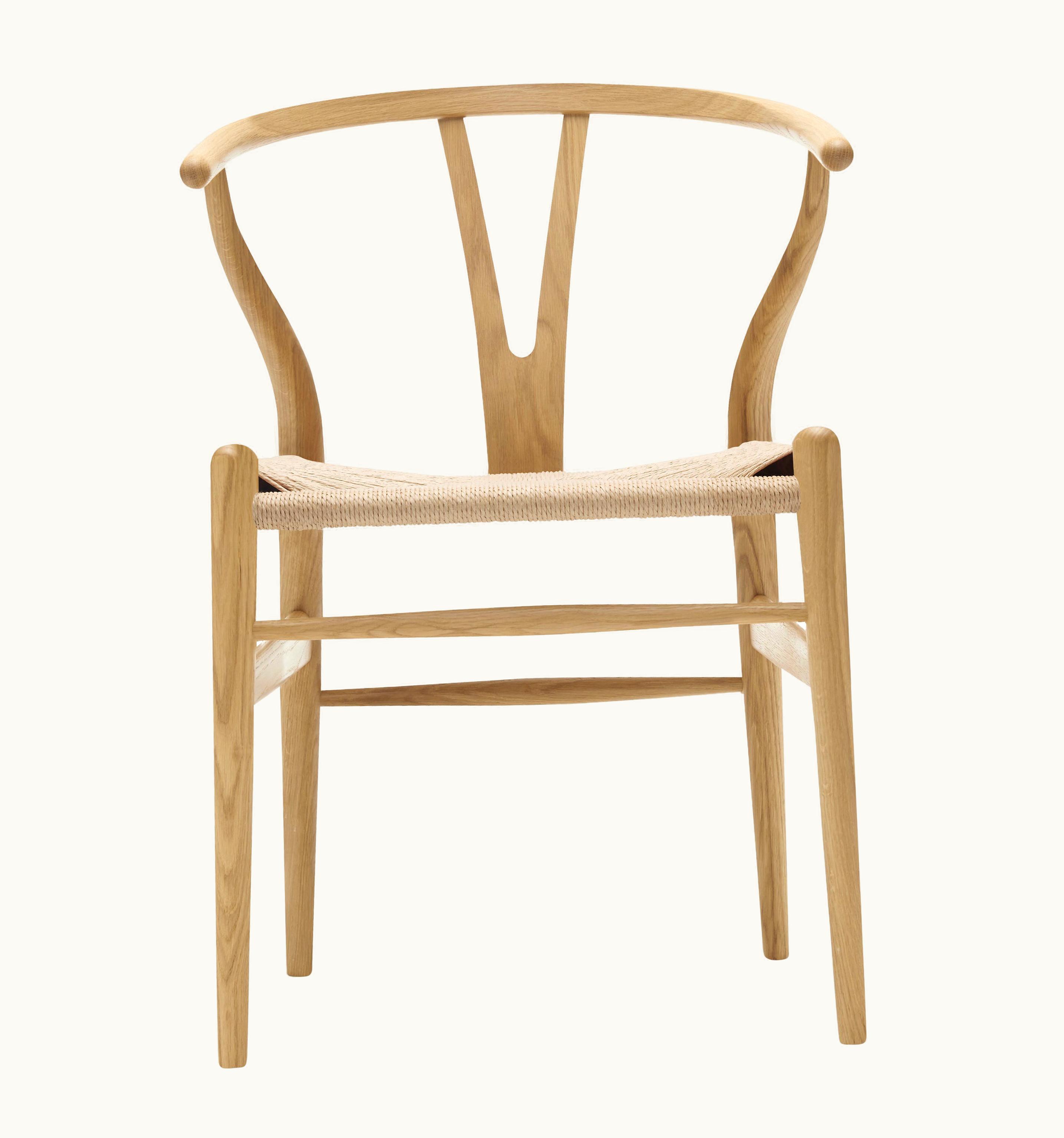 Hans J. Wegner Hans J. Wegner CH24 Wishbone Chair In Oak Lacquer With Natural Papercord Seat By Hans Wegner