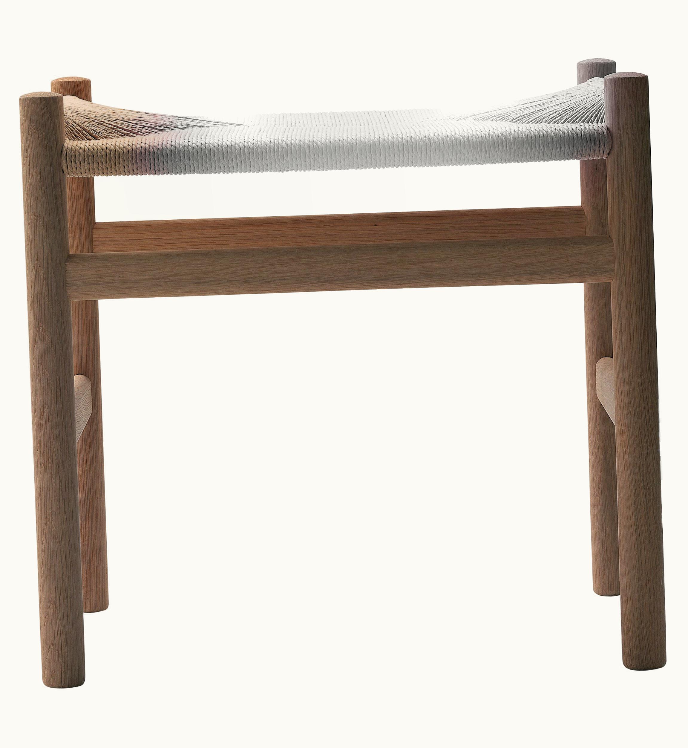 Hans J. Wegner Hans J. Wegner CH53 Foot Stool In Oak White Oil With Natural Papercord Seat By Hans J. Wegner