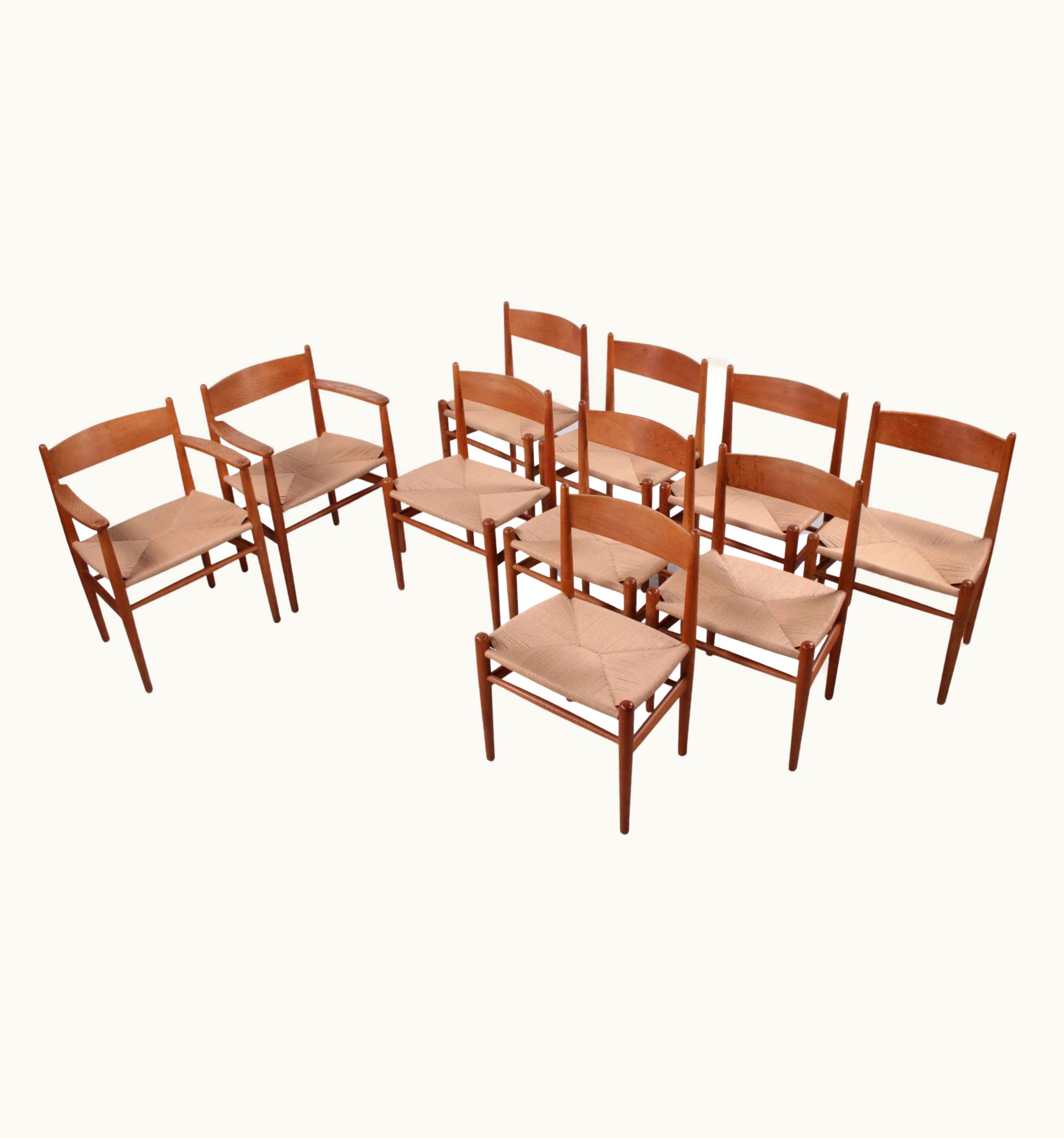 Hans J. Wegner Hans J. Wegner 10 CH36' And CH37 Dining Chairs By Hans Wegner For Carl Hansen & Søn, Denma