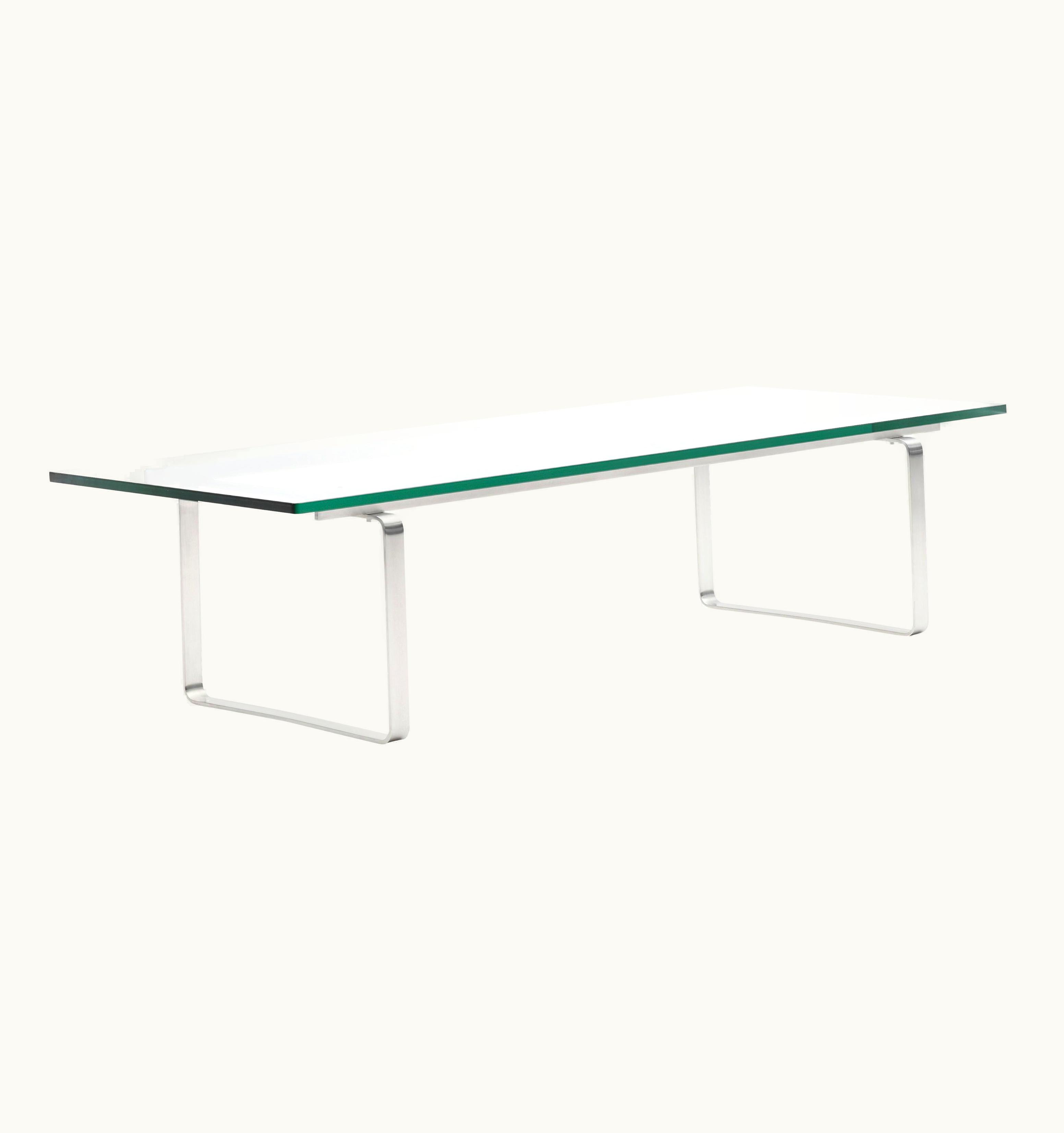 Hans J. Wegner Hans J. Wegner CH108 Large Coffee Table With Glass Top & Stainless Steel Base By Hans J. Wegner
