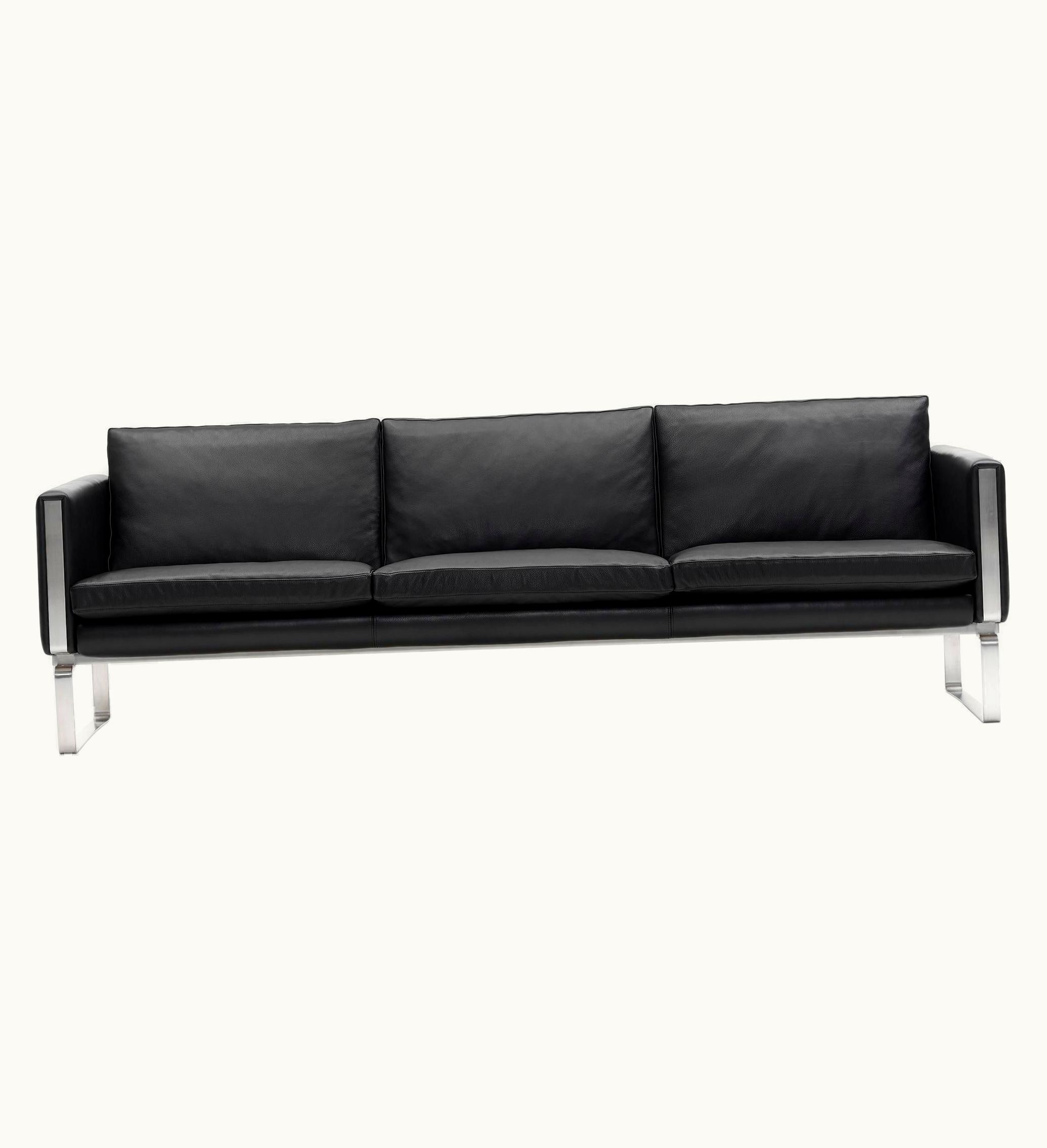 Hans J. Wegner Hans J. Wegner CH103 3-Seat Sofa In Stainless Steel Frame With Leather Seat By Hans J. Wegner