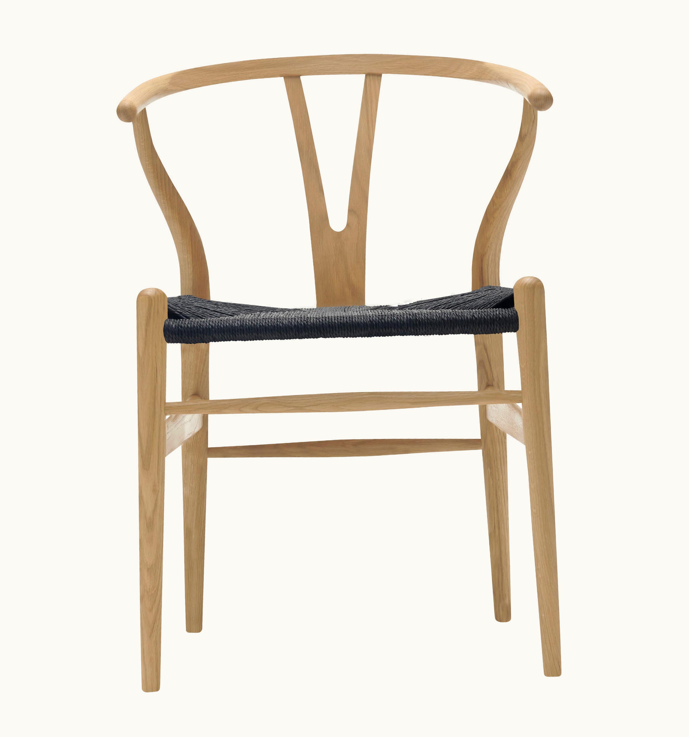 Hans J. Wegner Hans J. Wegner CH24 Wishbone Chair In Oak Soap With Black Papercord Seat By Hans J. Wegner