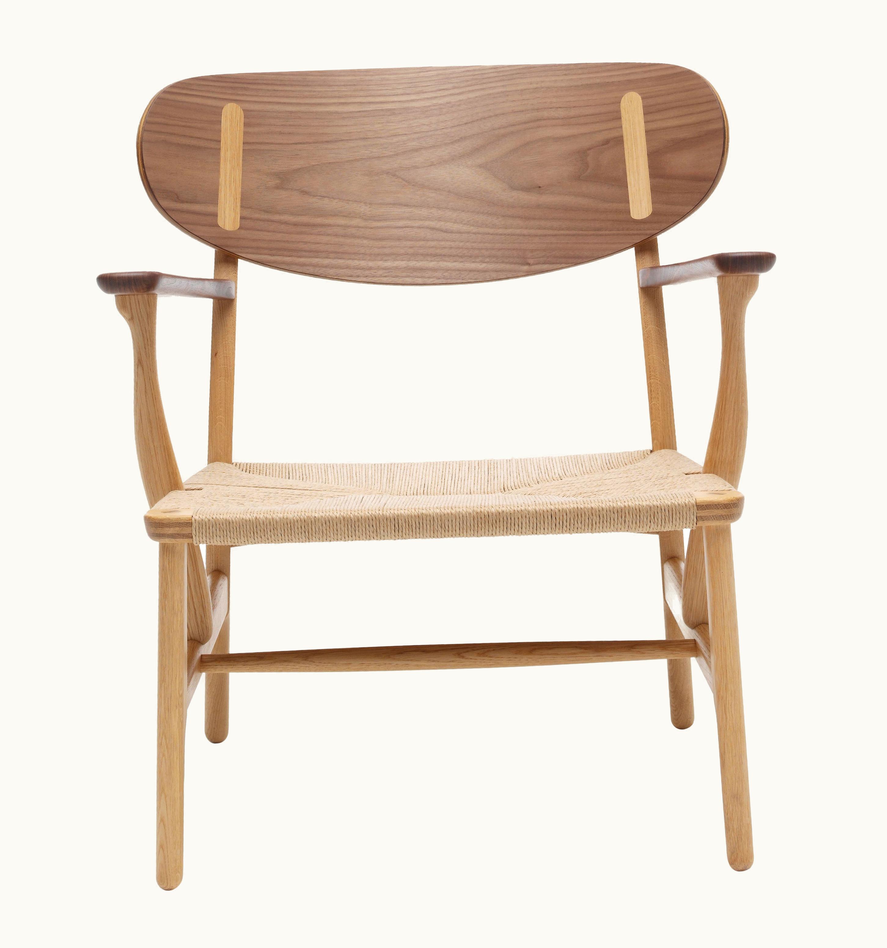 Hans J. Wegner Hans J. Wegner CH22 Lounge Chair In Oak/Walnut Oil & Natural Papercord Seat By Hans J. Wegner