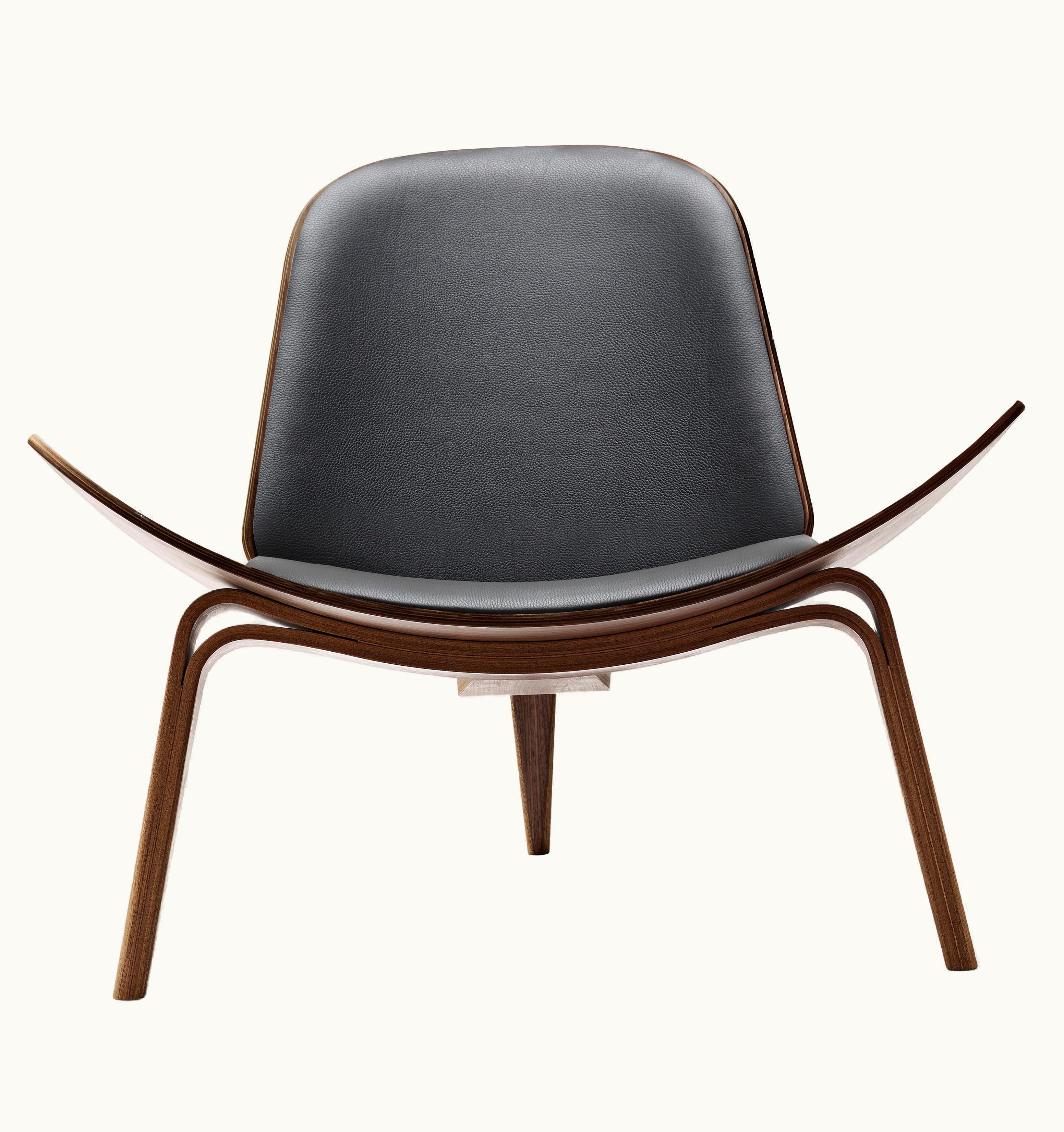 Hans J. Wegner Hans J. Wegner CH07 Shell Chair In Walnut Oil With Leather Seat By Hans J. Wegner