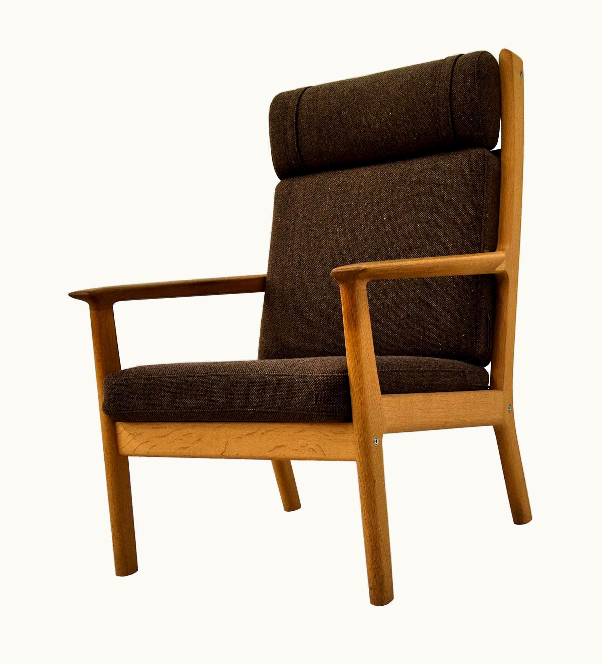Hans J. Wegner Hans J. Wegner Mid-Century Modern Brown Danish Oak Lounge Chair