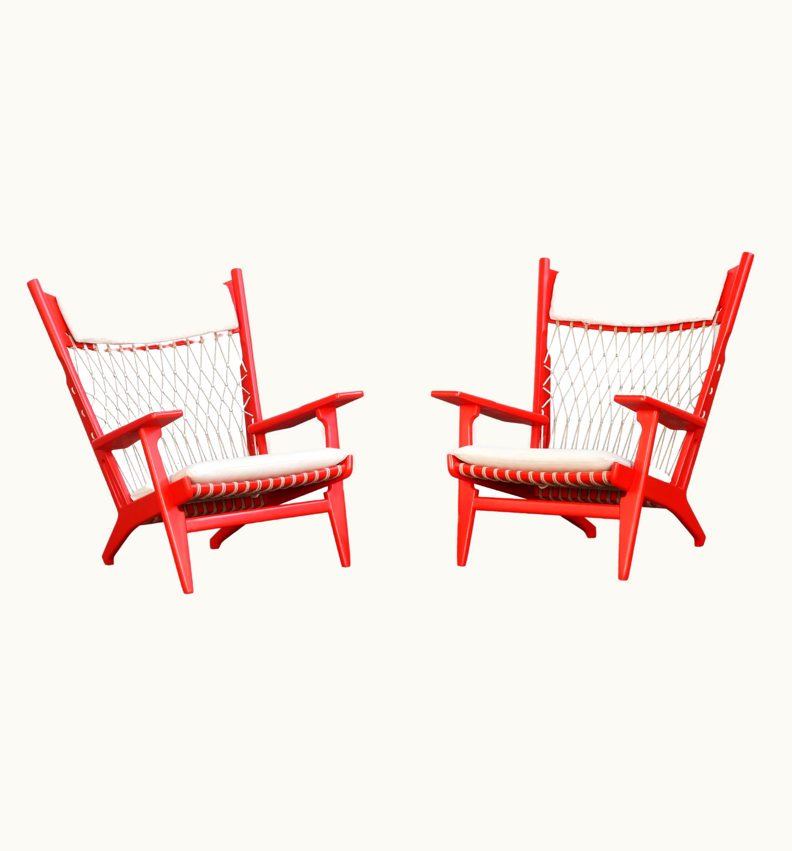 Hans J. Wegner Hans J. Wegner Pair Of Hans Wegner Lounge Chairs For Johannes Hansen