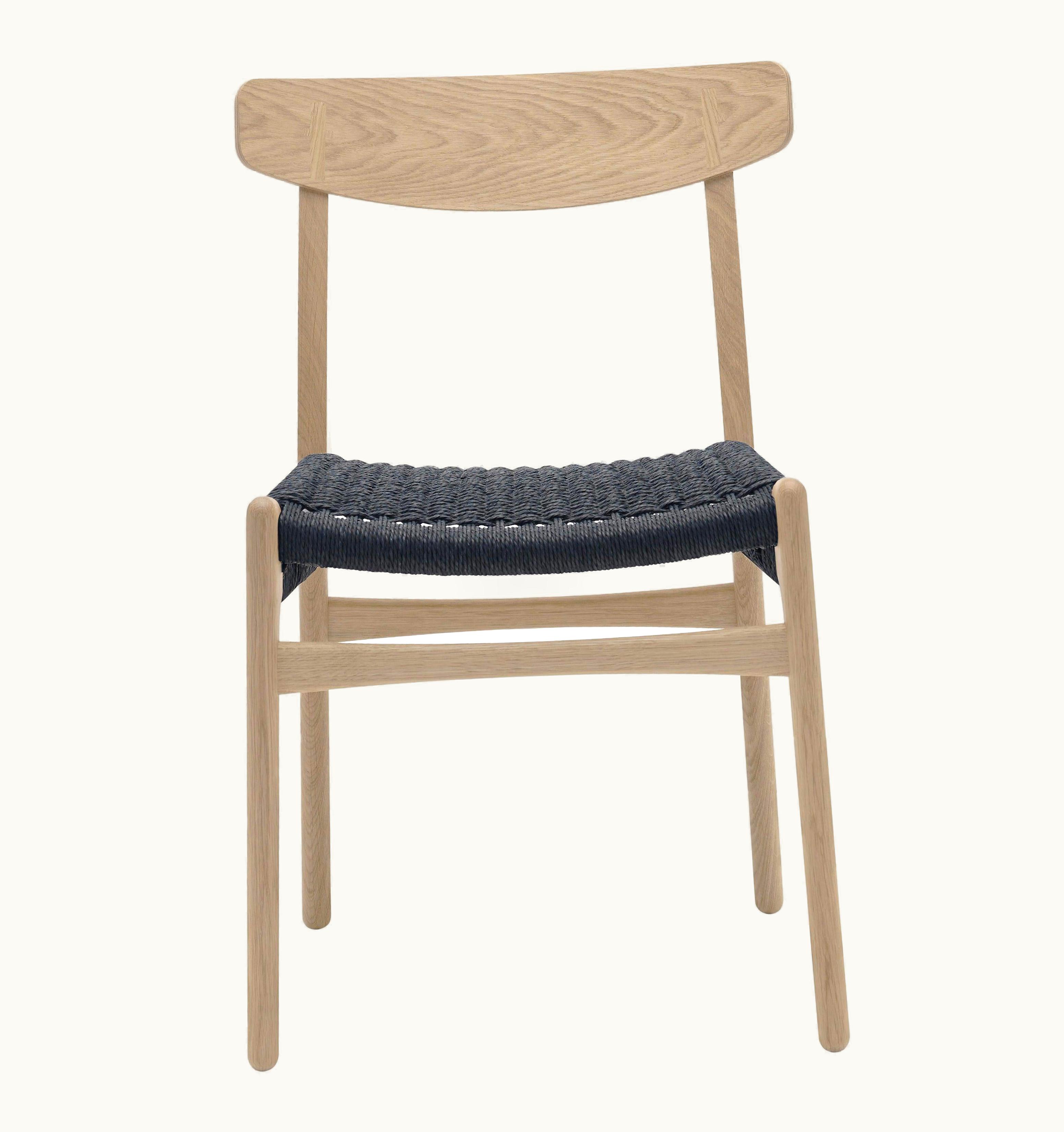 Hans J. Wegner Hans J. Wegner CH23 Dining Chair In Oak Soap With Black Papercord Seat By Hans J. Wegner