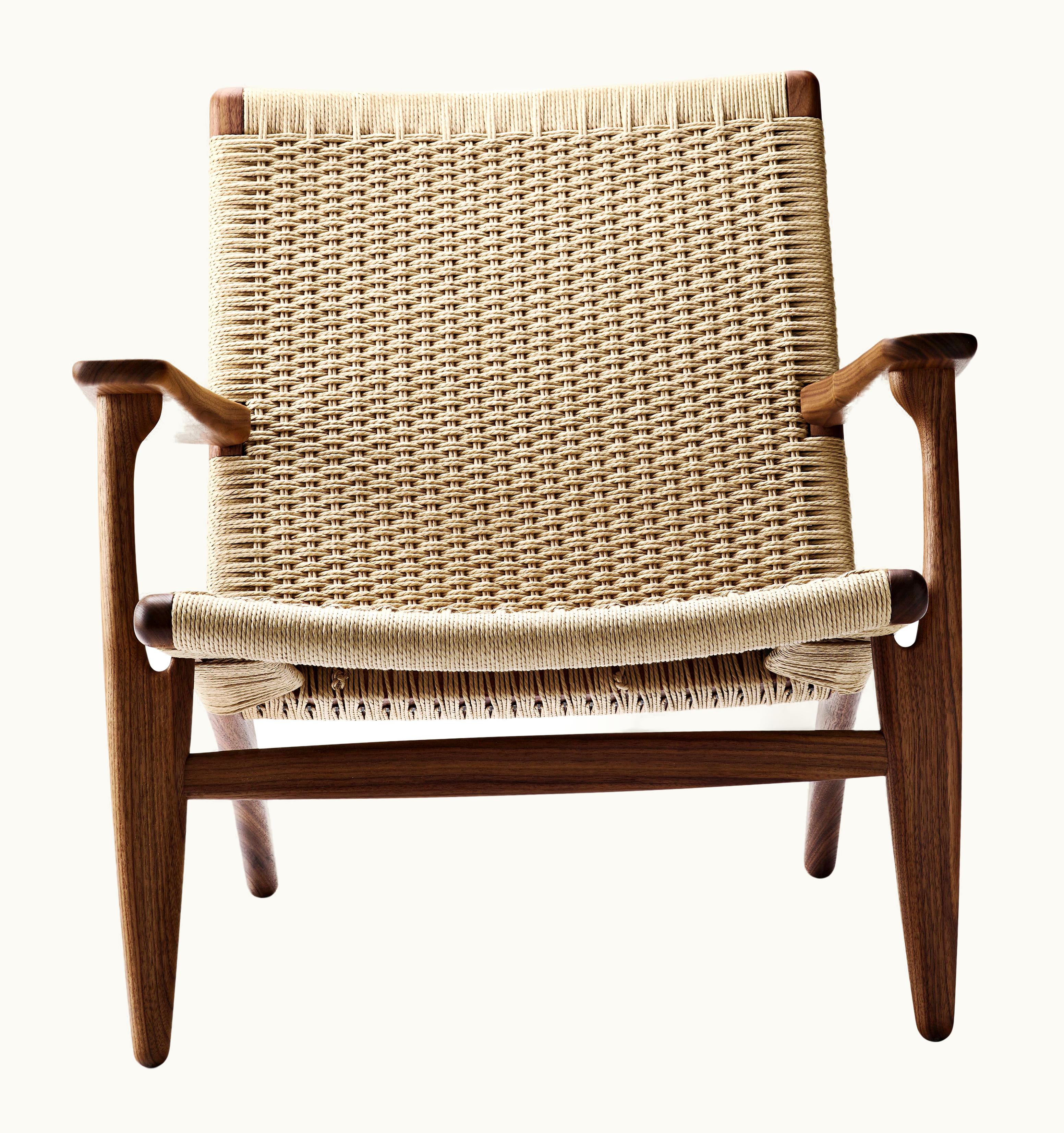 Hans J. Wegner Hans J. Wegner CH25 Easy Lounge Chair Walnut Oil With Natural Papercord Seat By Hans J. Wegner
