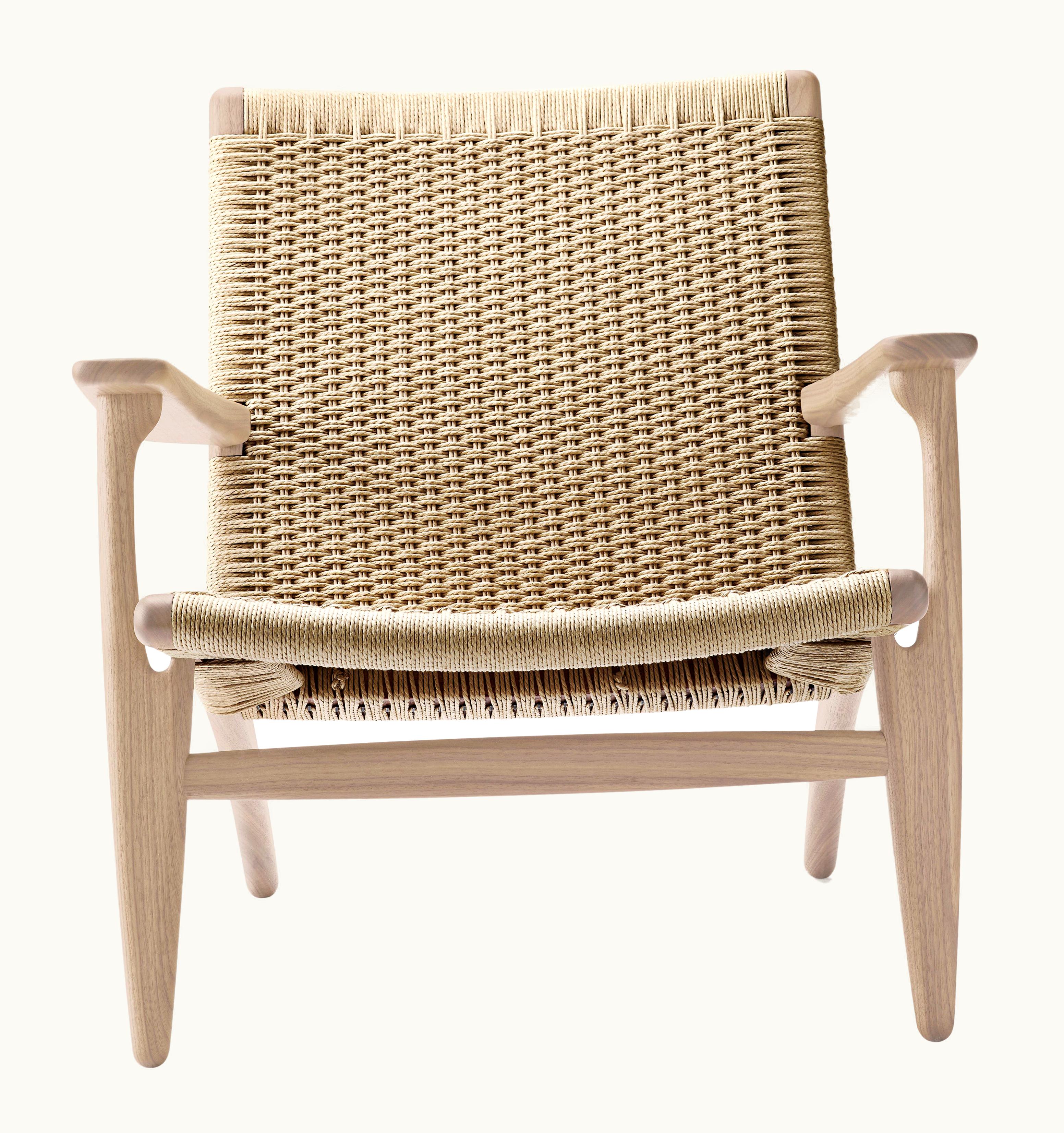 Hans J. Wegner Hans J. Wegner CH25 Easy Lounge Chair In Oak Soap With Natural Papercord Seat By Hans J. Wegner