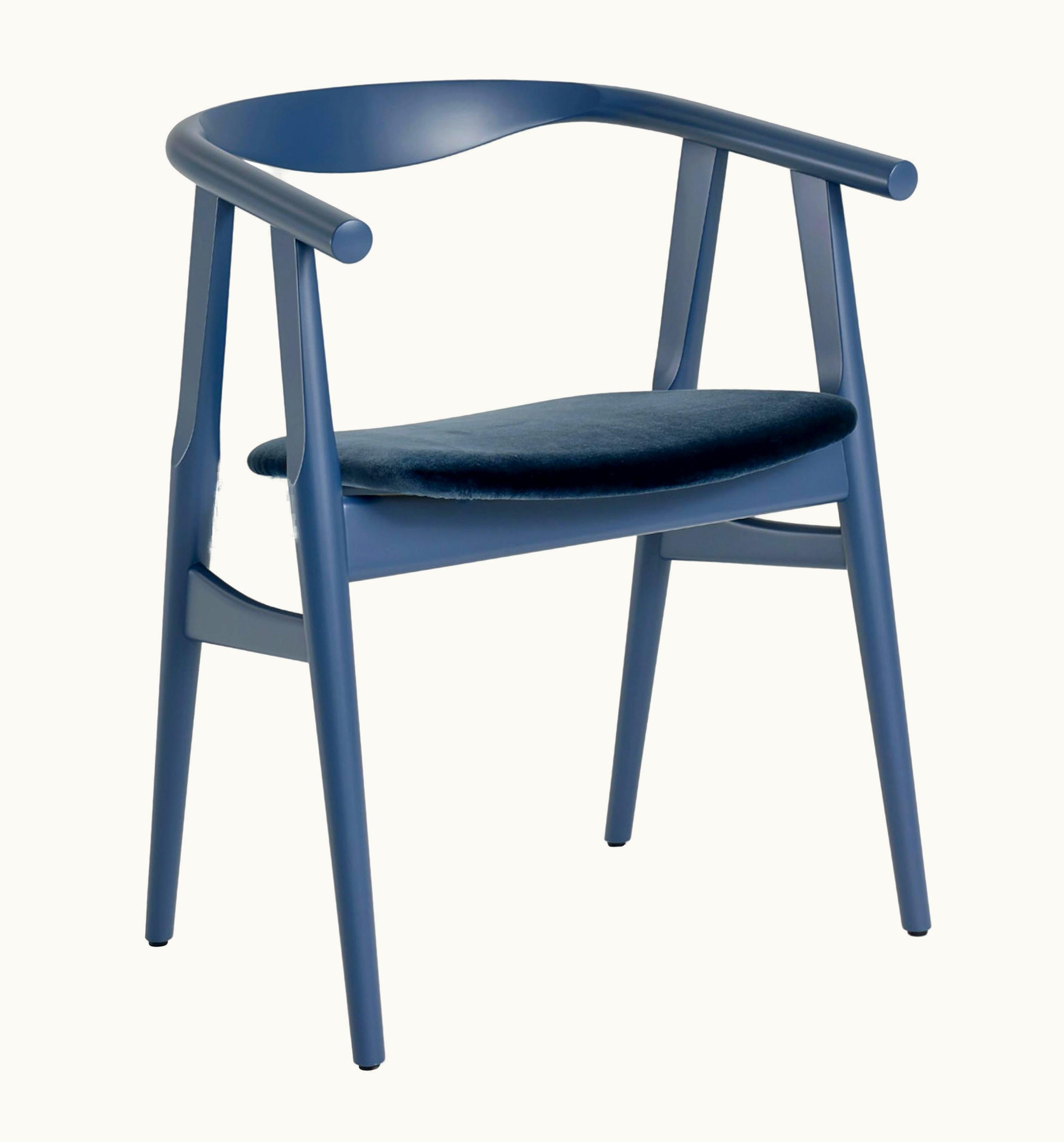 Hans J. Wegner Hans J. Wegner GE-525 Dining Chair, Stained Beech - Wegner Blue - Harald 3 #182