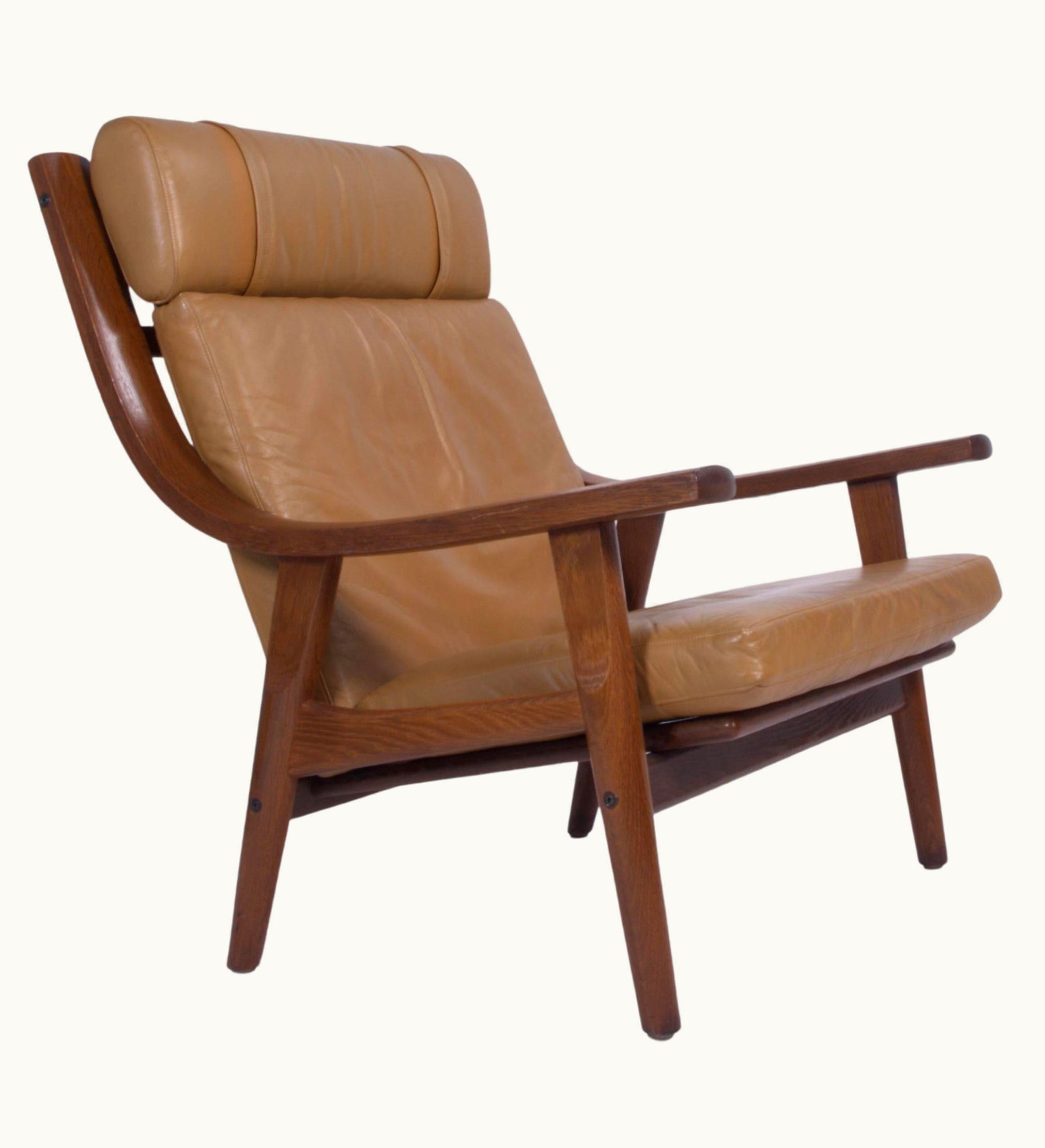 Hans J. Wegner Hans J. Wegner Danish GE530 Chair In Leather And Oak By Hans J. Wegner For Getama, 1970s