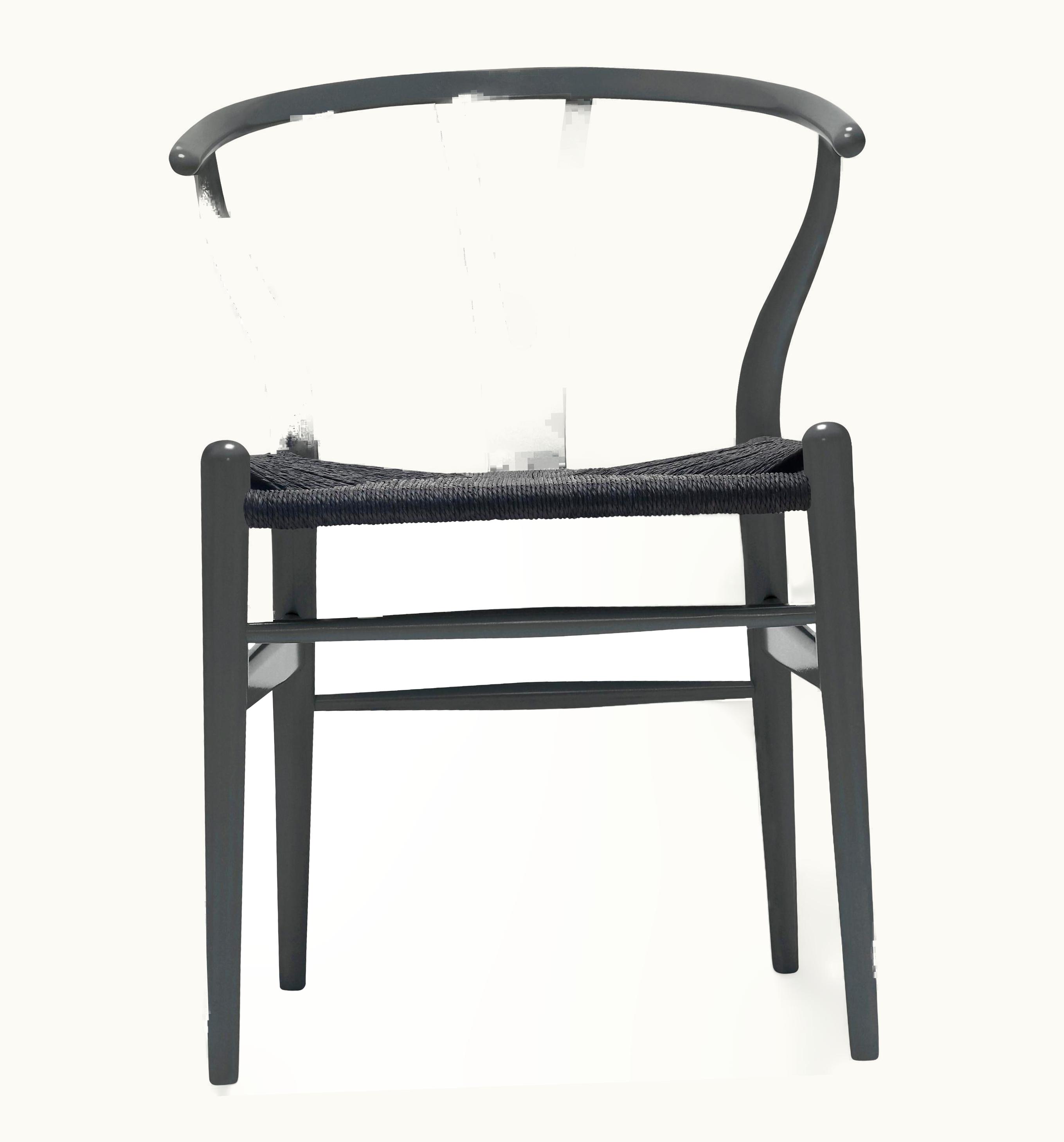 Hans J. Wegner Hans J. Wegner CH24 Wishbone Chair In Color Finishes With Black Papercord Seat By Hans Wegner