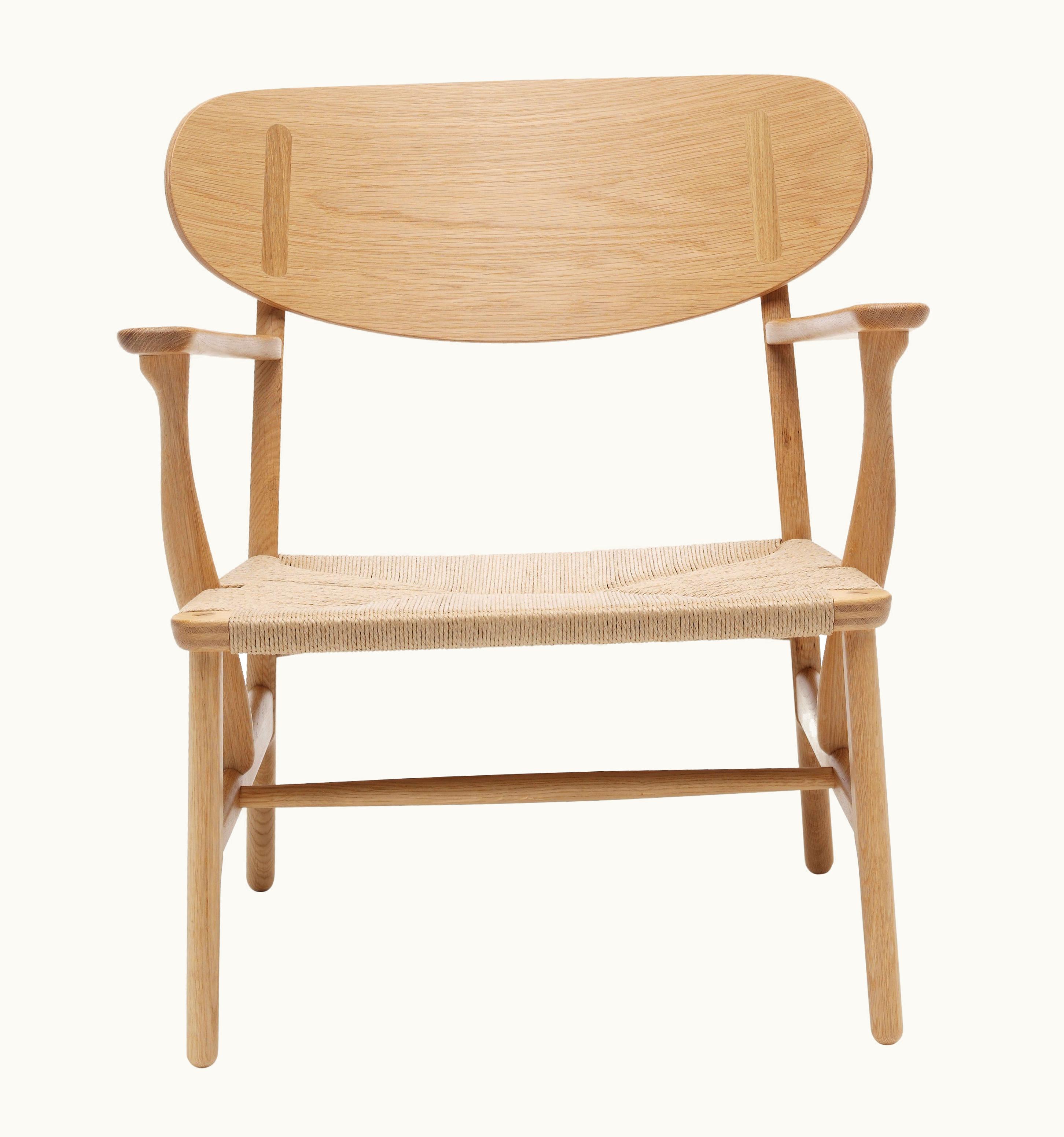 Hans J. Wegner Hans J. Wegner CH22 Lounge Chair In Oak Oil With Natural Papercord Seat By Hans J. Wegner
