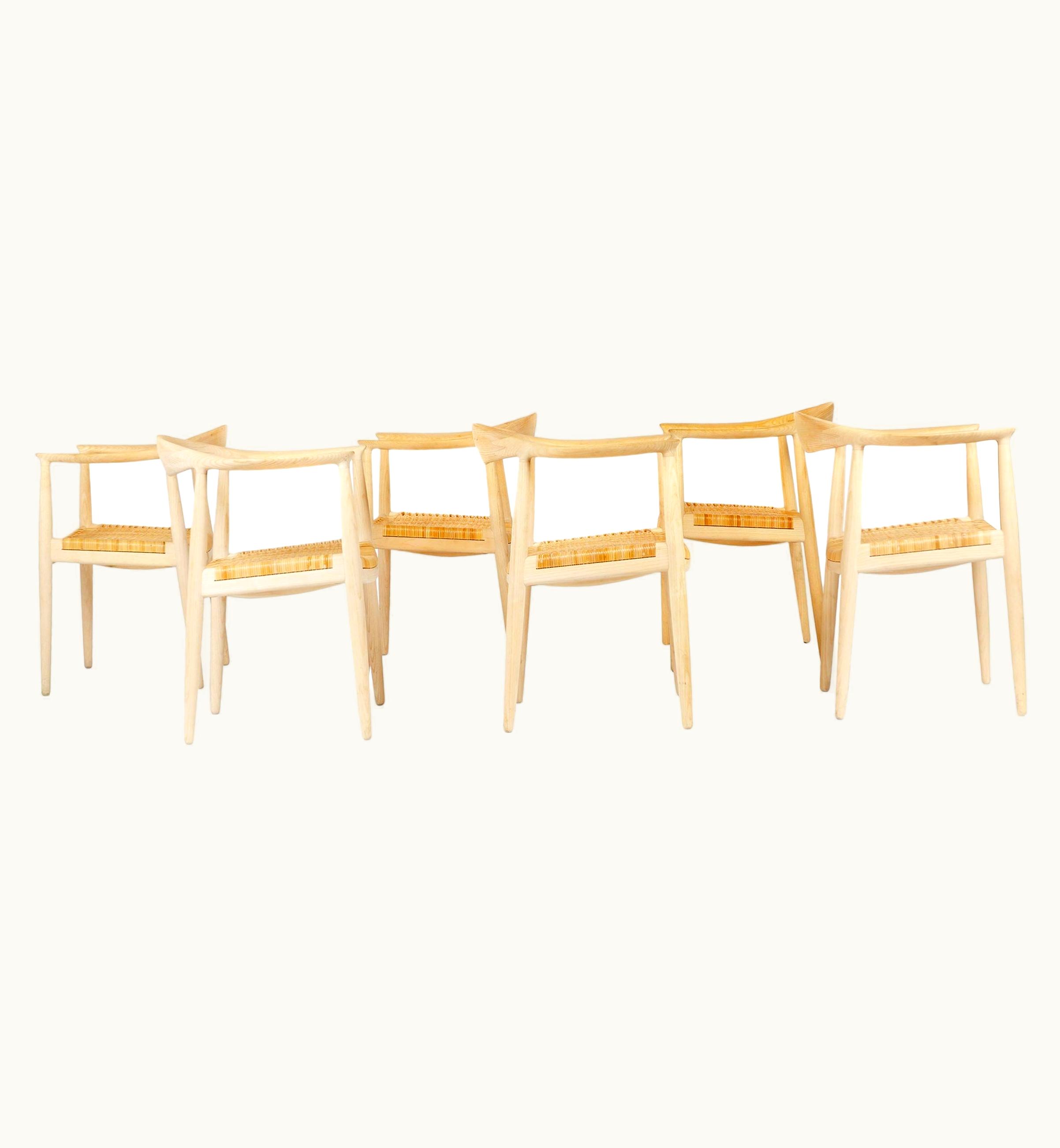 Hans J. Wegner Hans J. Wegner Set Of 6 Danish PP501 Round Chairs In Ash By Hans J. Wegner For PP Møbler