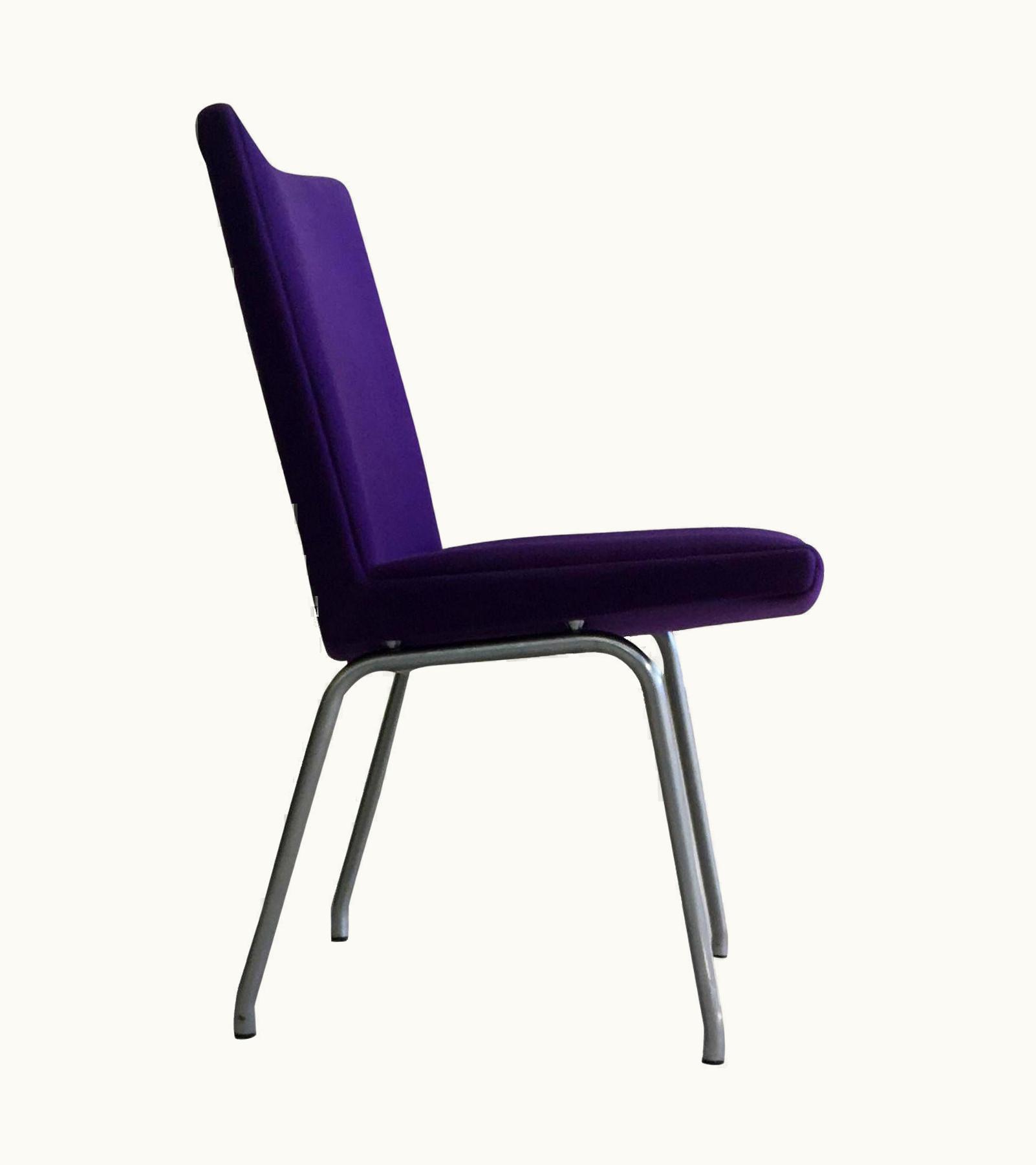 Hans J. Wegner Hans J. Wegner 1960s Danish Hans J. Wegner Airport Chair, Reupholstered In Purple Fabric