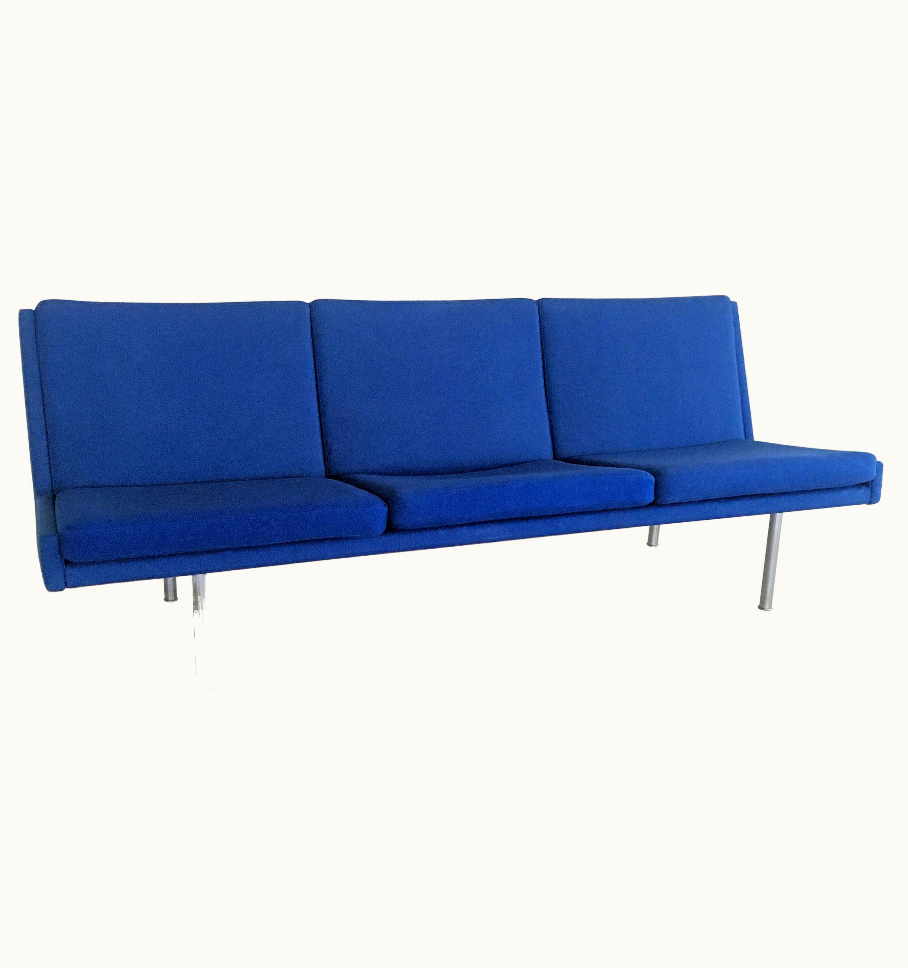 Hans J. Wegner Hans J. Wegner 1960s Hans J. Wegner Airport Sofa In Original Blue Fabric By A.P. Stolen