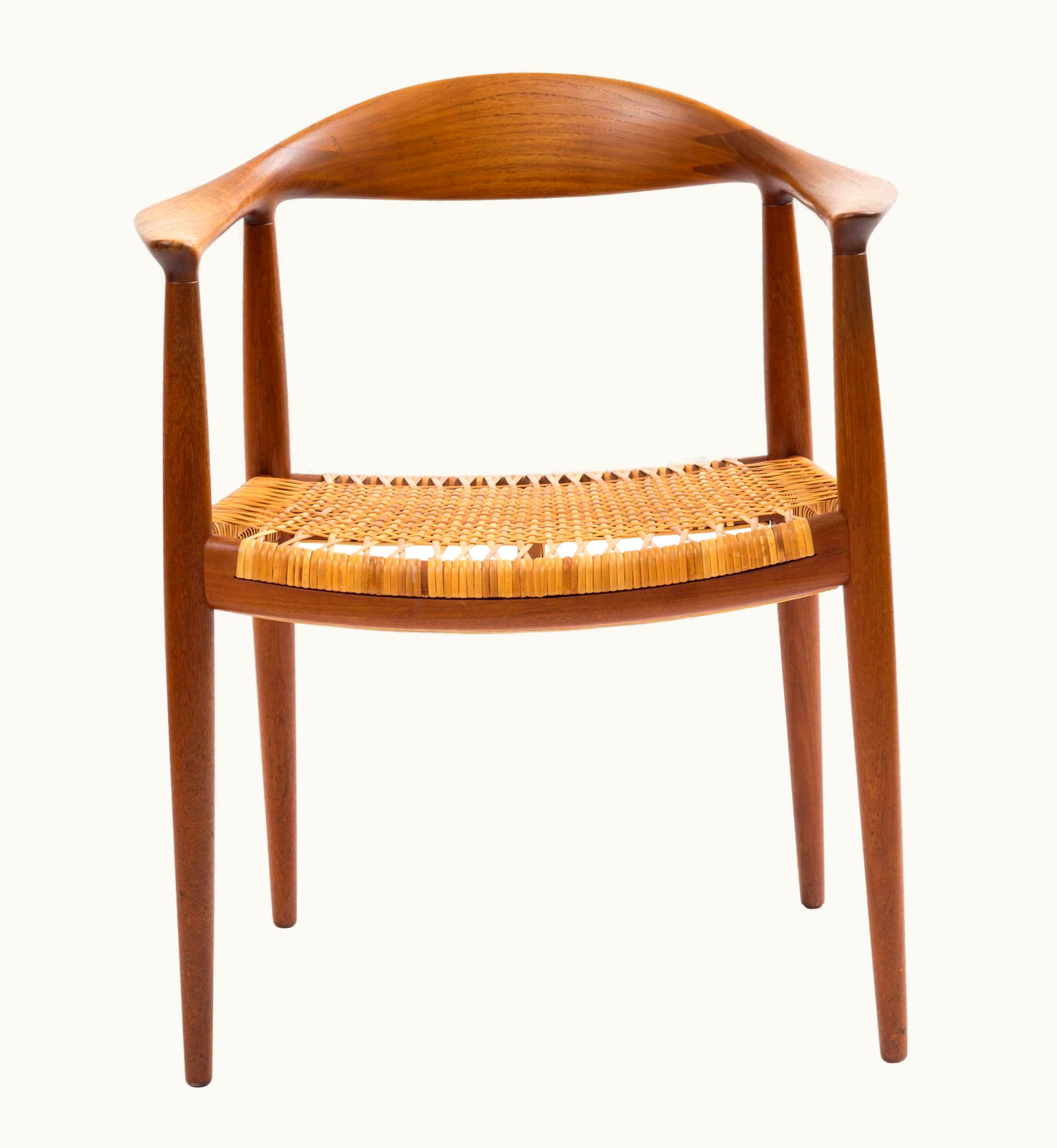 Hans J. Wegner Hans J. Wegner Hans J Wegner The Chair Model JH501 In Teak With Original Cane Seat
