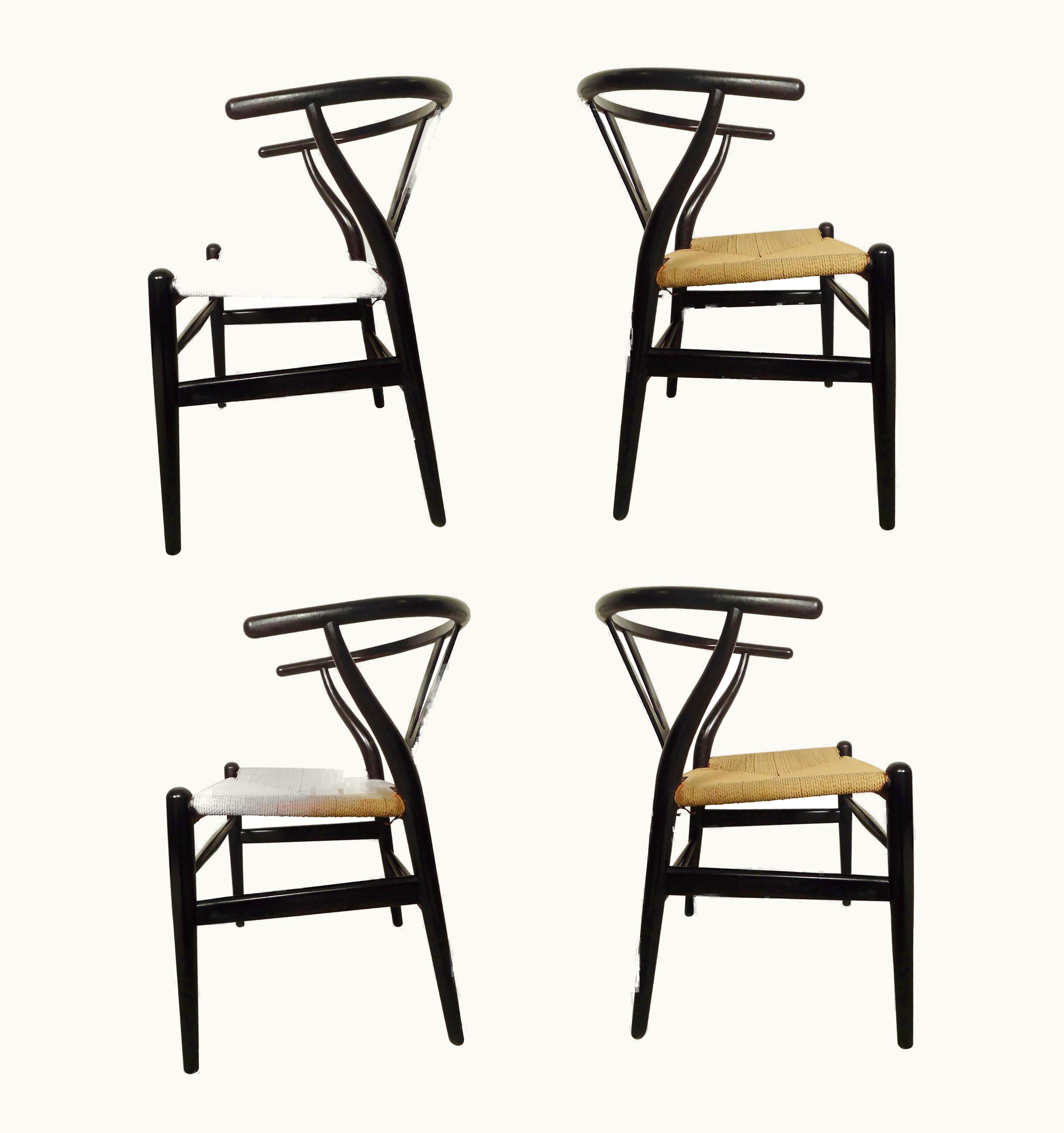 Hans J. Wegner Hans J. Wegner Set Of Four Hans Wegner Wishbone Chairs