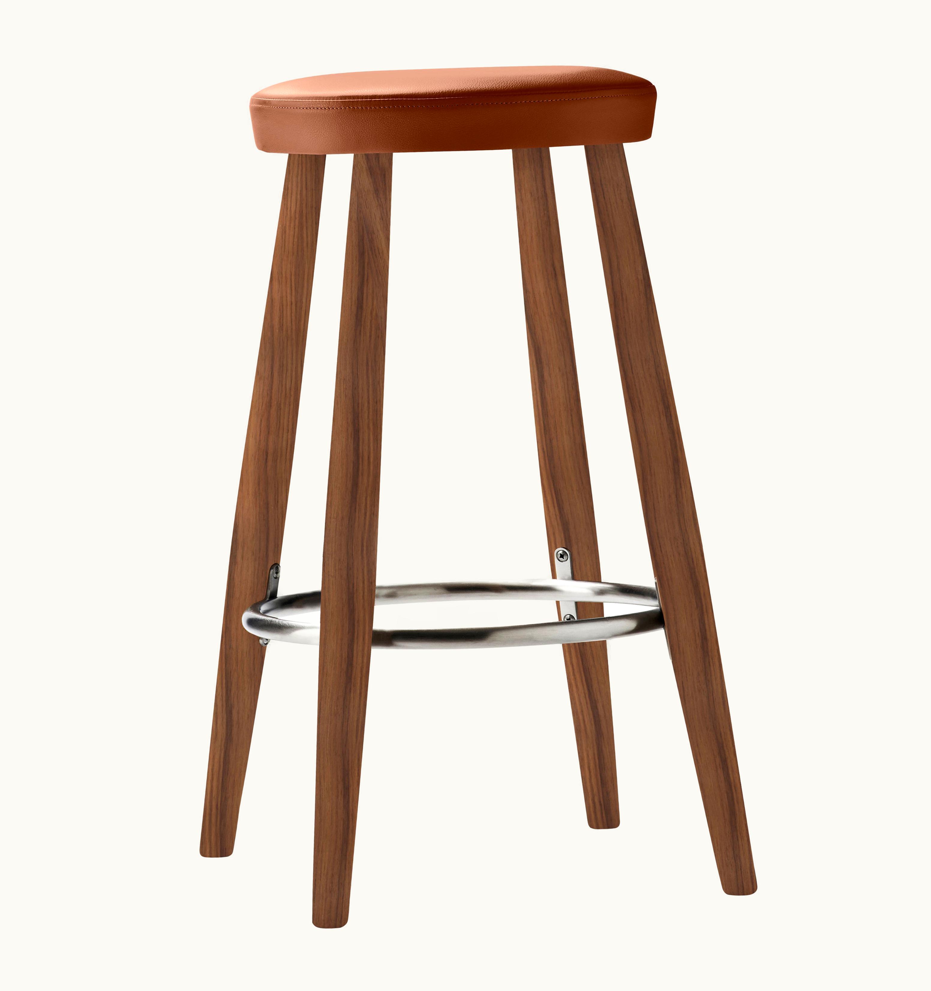 Hans J. Wegner Hans J. Wegner CH56 Bar Stool In Walnut Oil With Thor 307 Leather Seat By Hans J. Wegner
