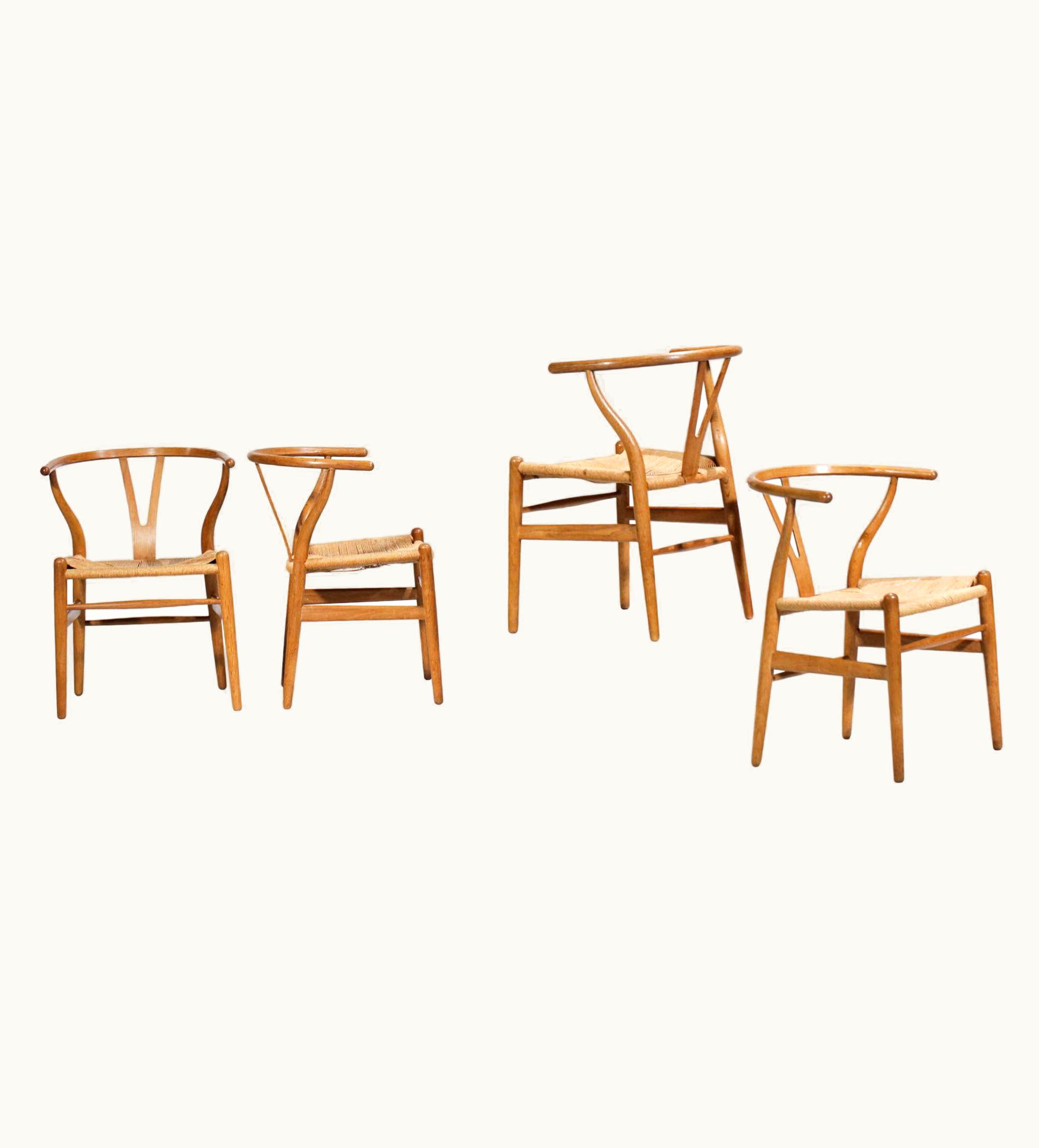 Hans J. Wegner Hans J. Wegner Original Set Of 4 CH24 Chairs By Designer Hans Wegner Oak Danish Scandinavian