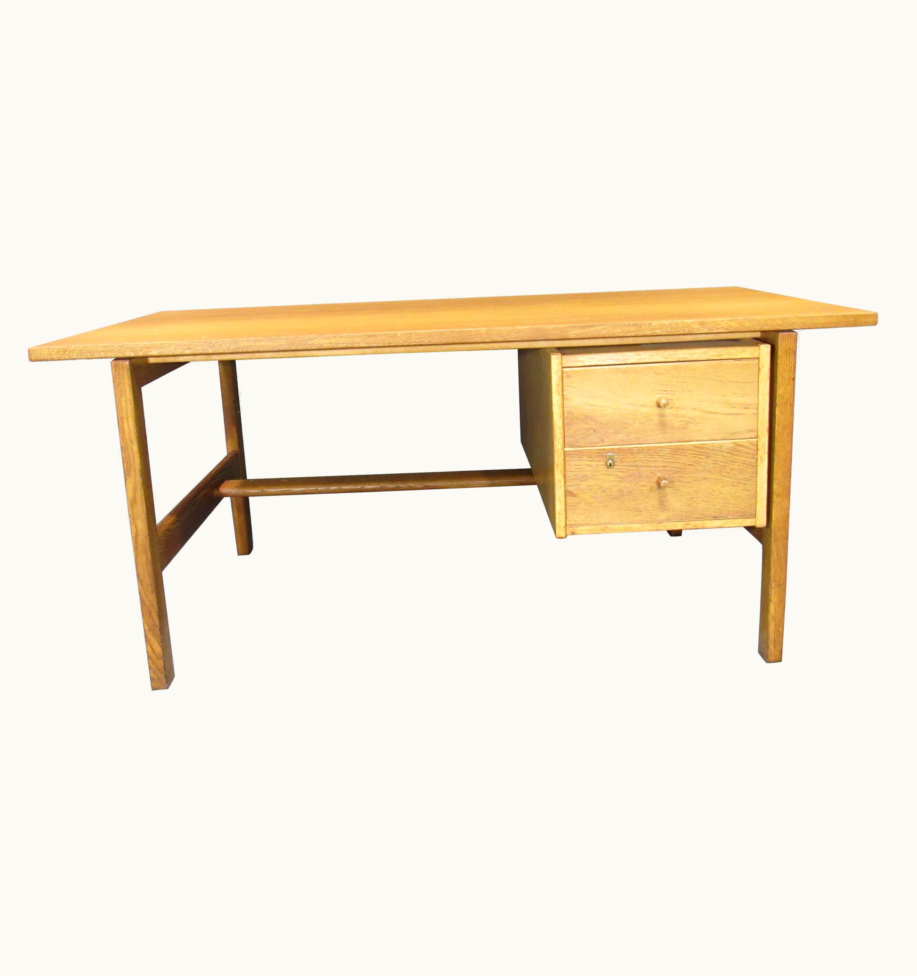 Hans J. Wegner Hans J. Wegner Midcentury Danish Modern Model 156 Oak Desk By Hans Wegner For GETAMA