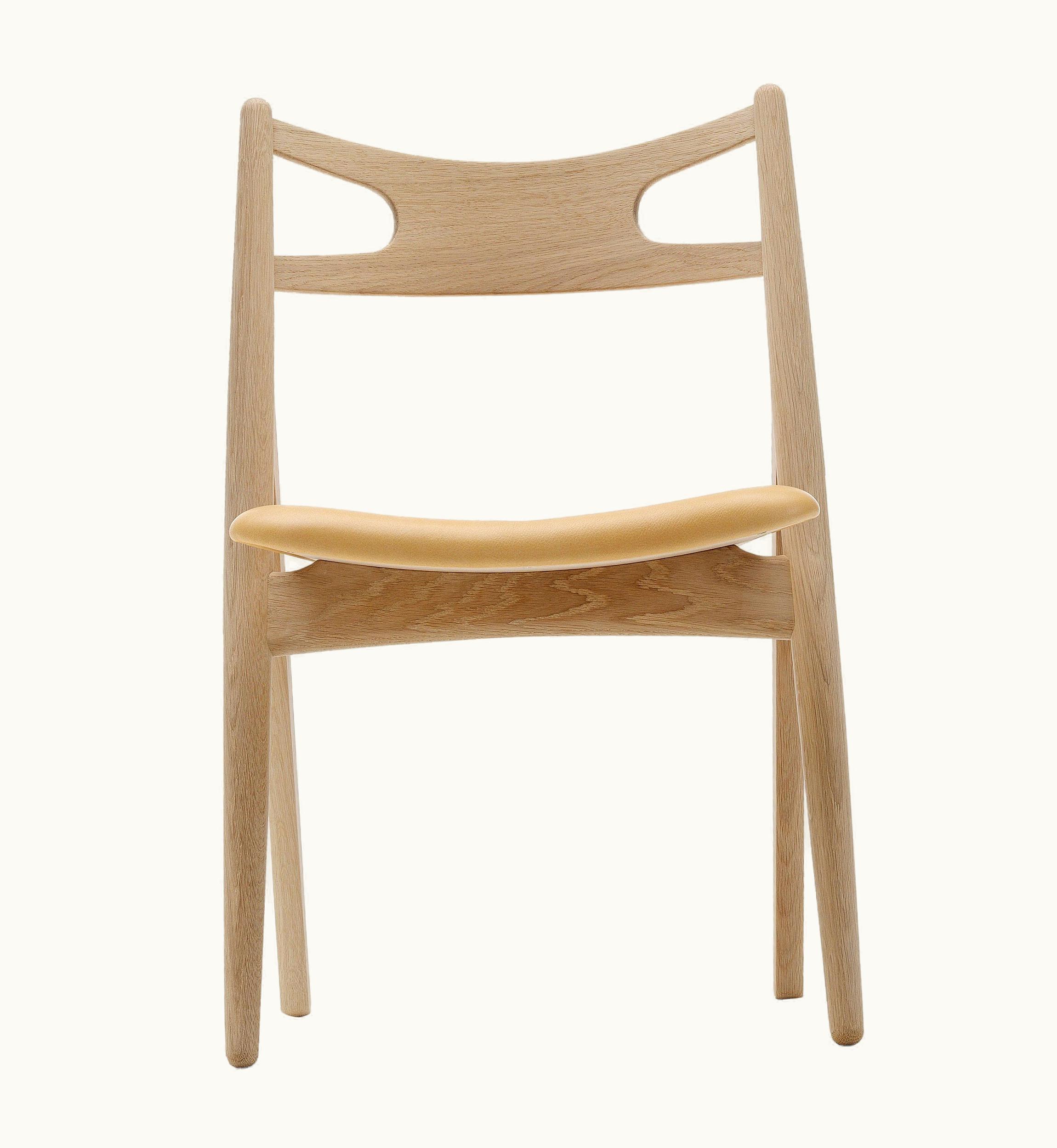 Hans J. Wegner Hans J. Wegner CH29P Sawbuck Chair In Oak Soap & Thor 325 Leather Seat By Hans J. Wegner