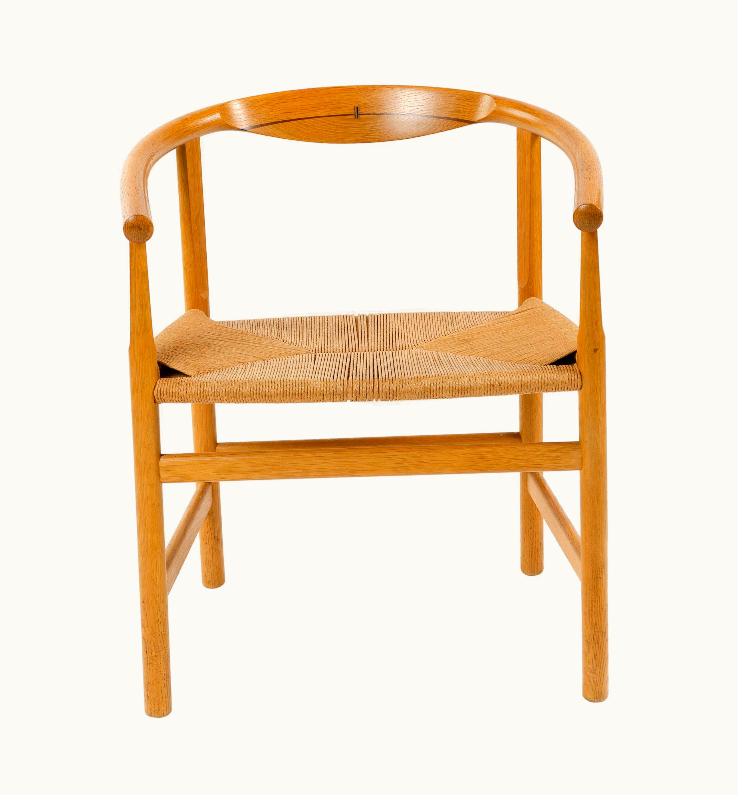 Hans J. Wegner Hans J. Wegner Oak Armchair With Wenge Inlay By Hans Wegner